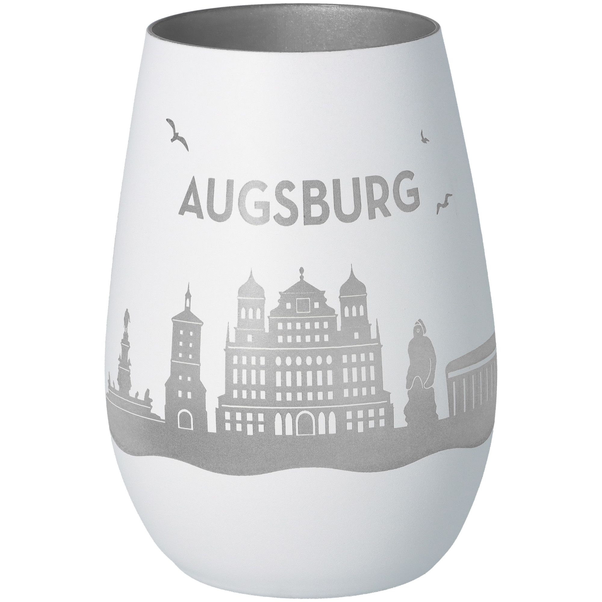 Windlicht Skyline Augsburg Weiß/Silber Windlicht Skyline Augsburg Weiß/Silber