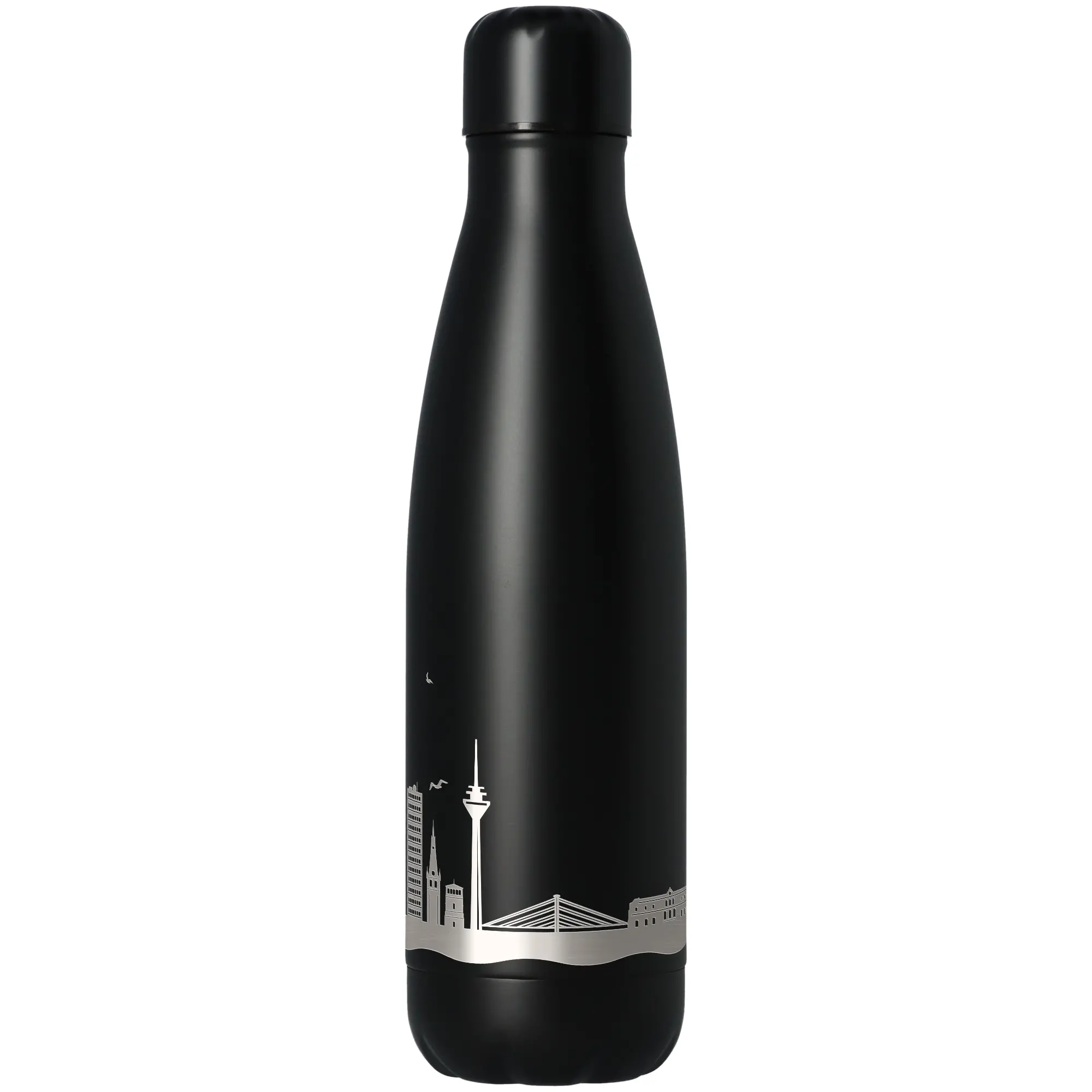 Trinkflasche Skyline Düsseldorf Schwarz 500ml