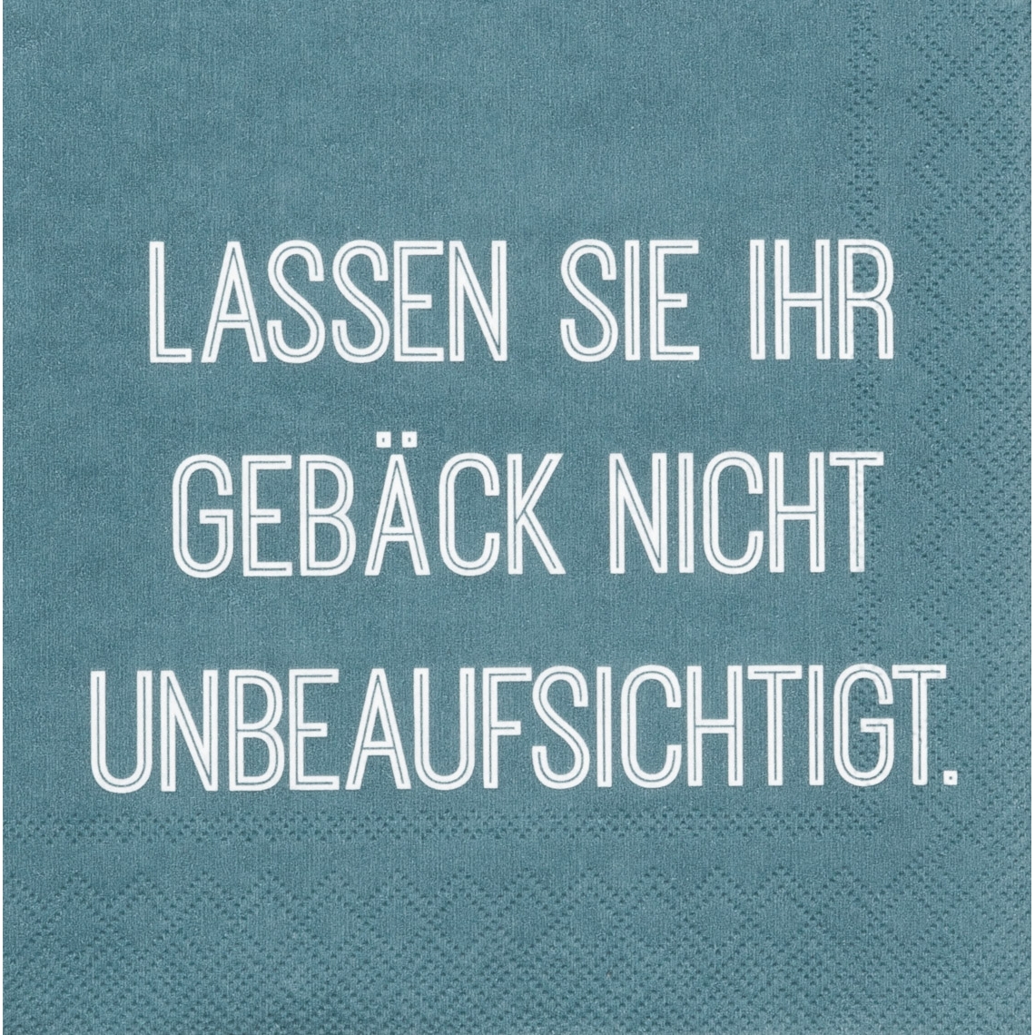 Räder Design - 20 Cocktailservietten "Lassen sie ihr Gebäck nicht unbeaufsichtigt"