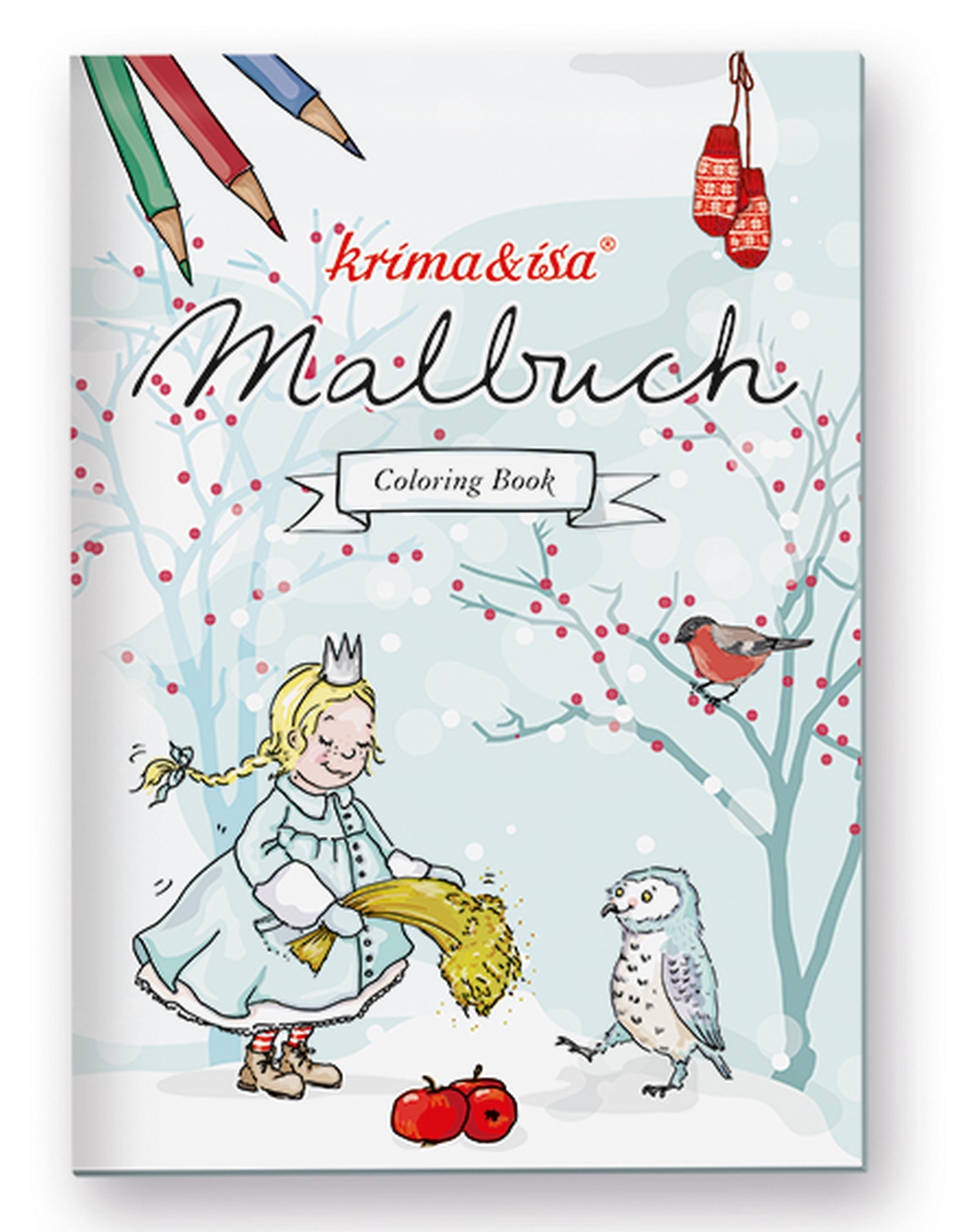 6 Papier Geschenketüten - Malbuch Schneetiere