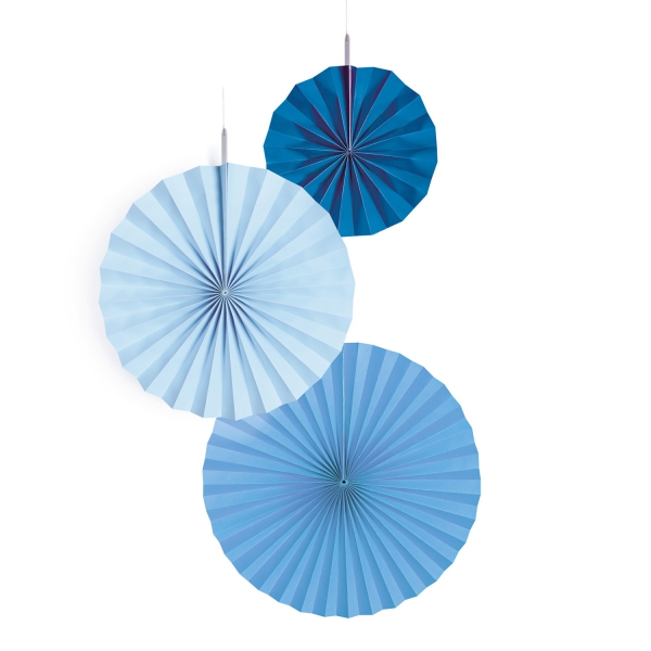 3 Deko Fächer, Blau 3 Deko Fächer, Blau