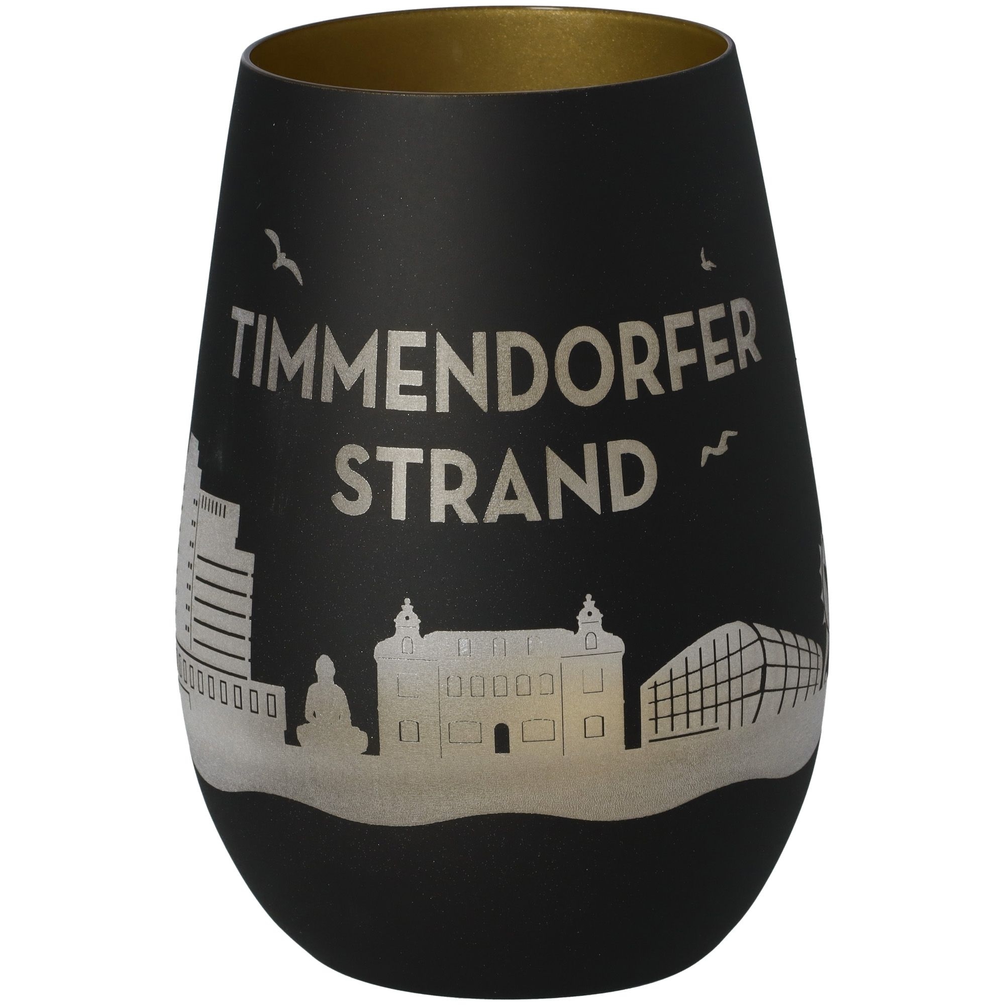 Windlicht Skyline Timmendorfer Strand Schwarz/Gold Windlicht Skyline Timmendorfer Strand Schwarz/Gold