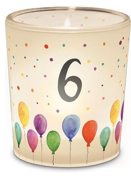 Teelichtglas "6" Teelichtglas "6"