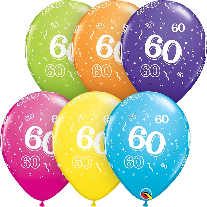 Qualatex Latexballon 60. Geburtstag verschiedene Farben Ø 30cm Qualatex Latexballon 60. Geburtstag verschiedene Farben Ø 30cm
