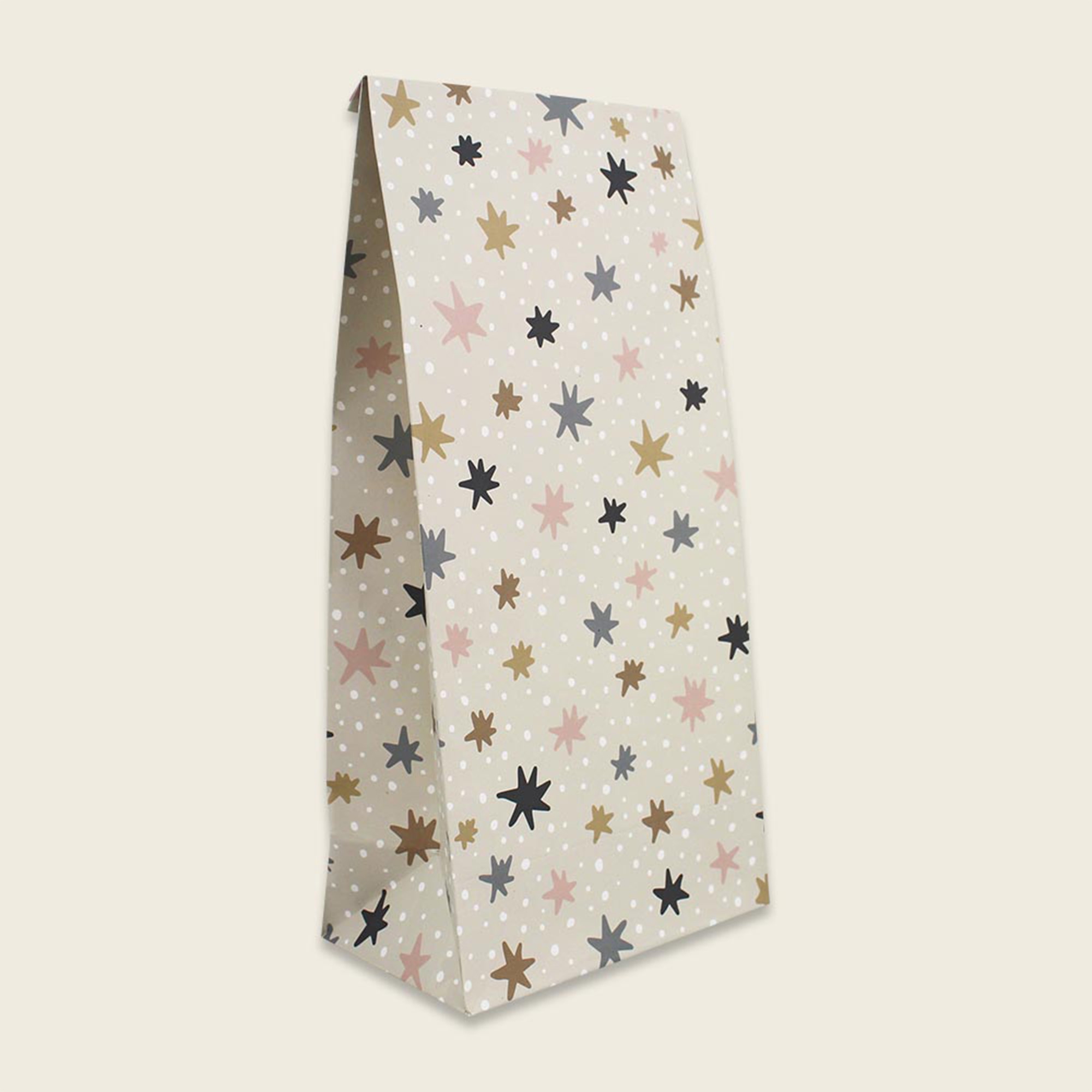 Geschenkpapiertüte "Sterne, creme" 27 cm Zubehör, Formelle Kleidung, Krawatte