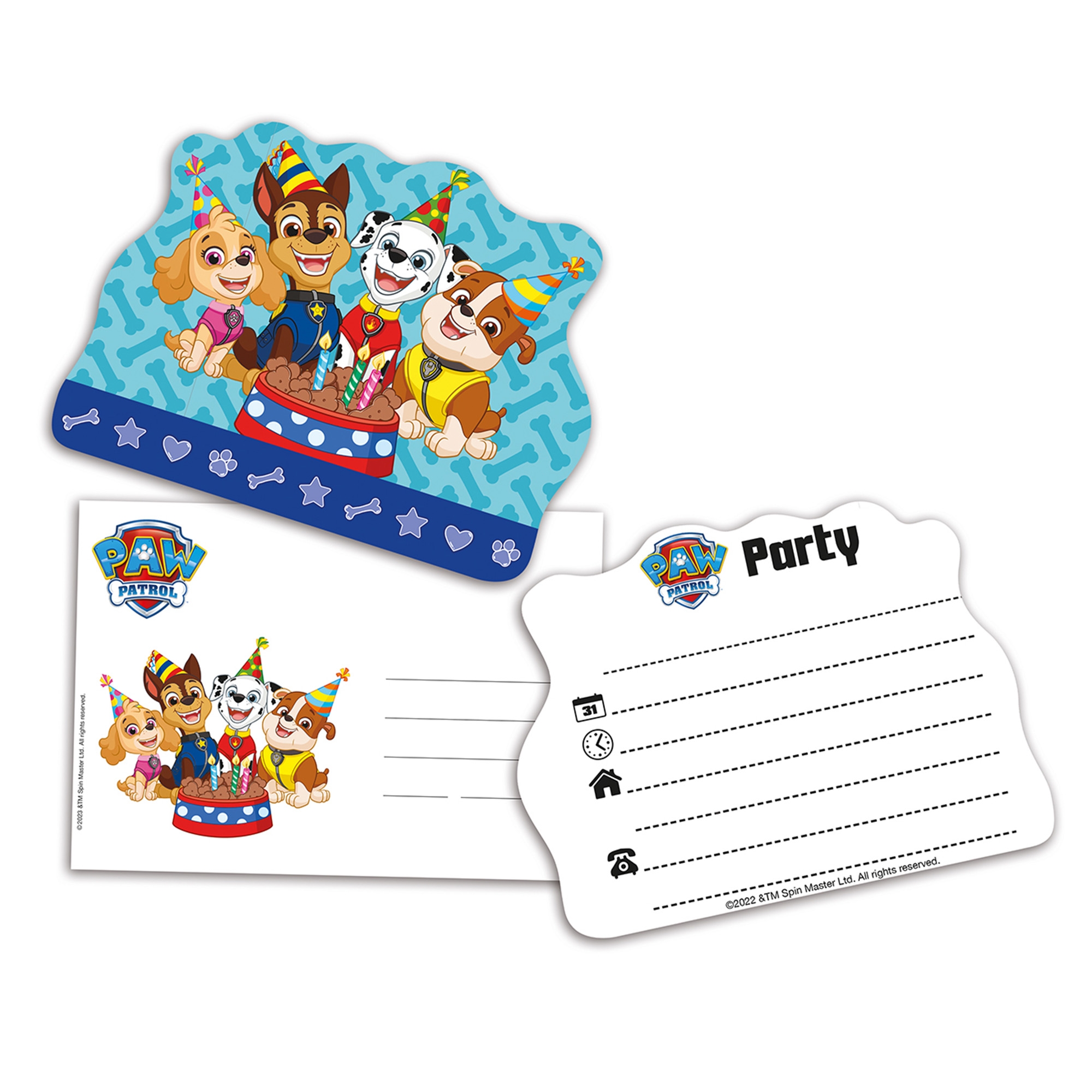 Paw Patrol - 6 Einladungskarten Person, Baby