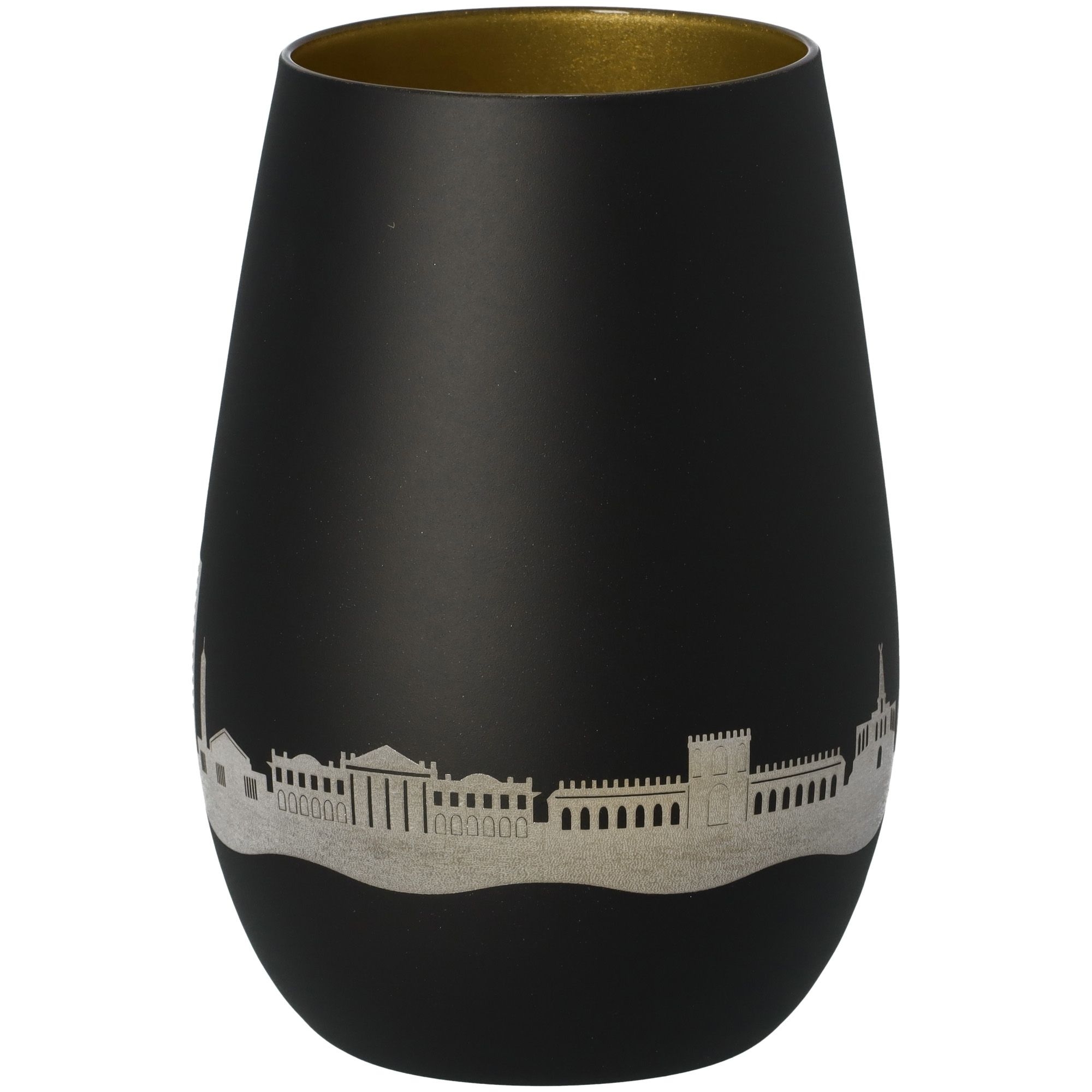 Windlicht Skyline Kassel Schwarz/Gold Krug, Töpferei, Vase, Tasse