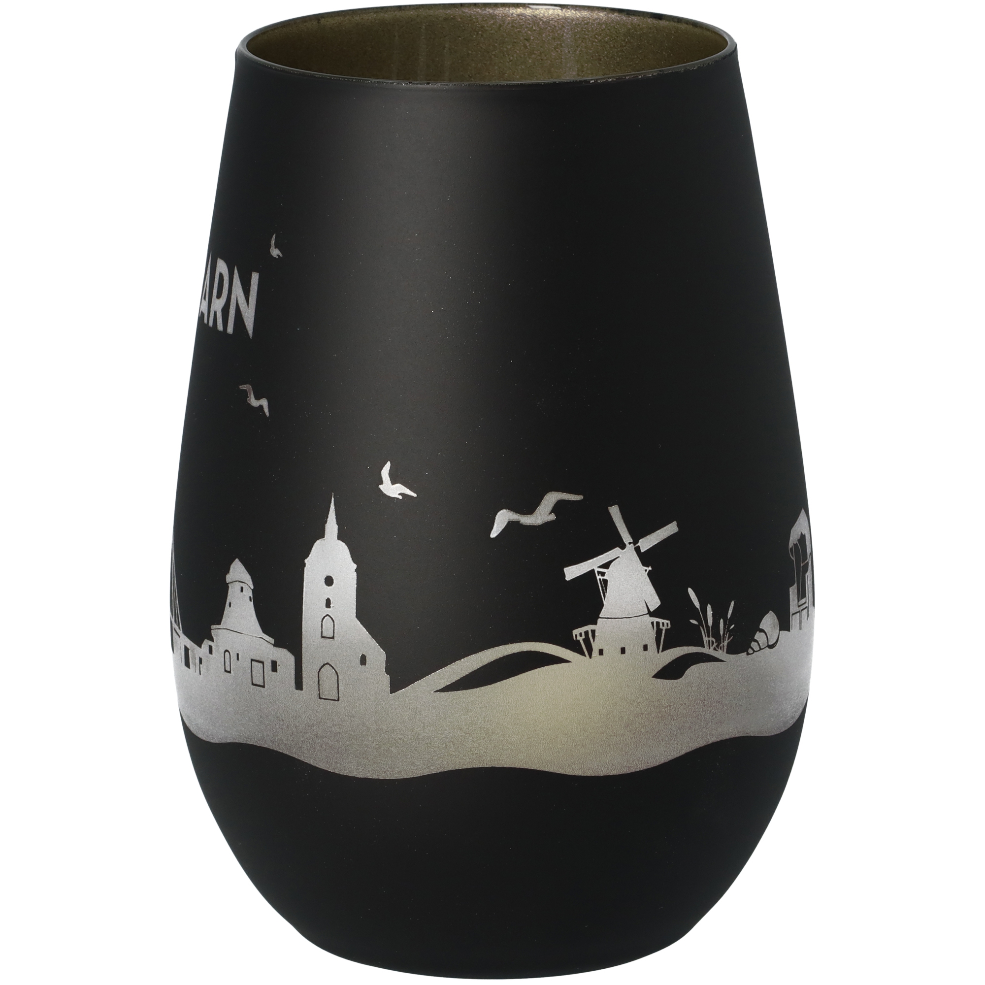 Windlicht Skyline Fehmarn Schwarz/Gold Windlicht Skyline Fehmarn Schwarz/Gold