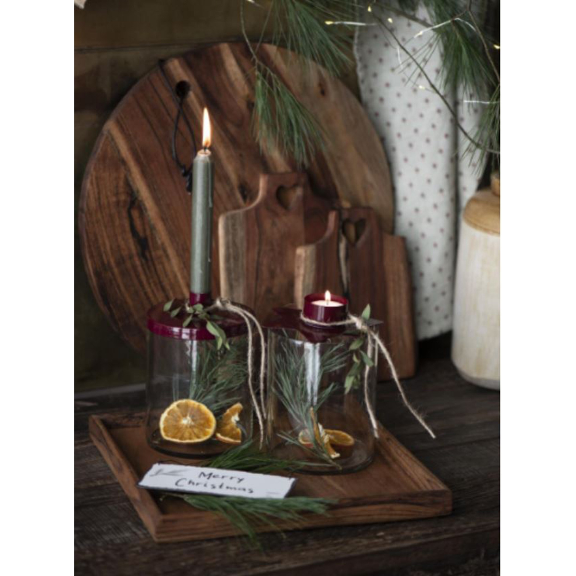 IB Laursen - Kerzenhalter für Stabkerze mit Deckel, Rot Kerze