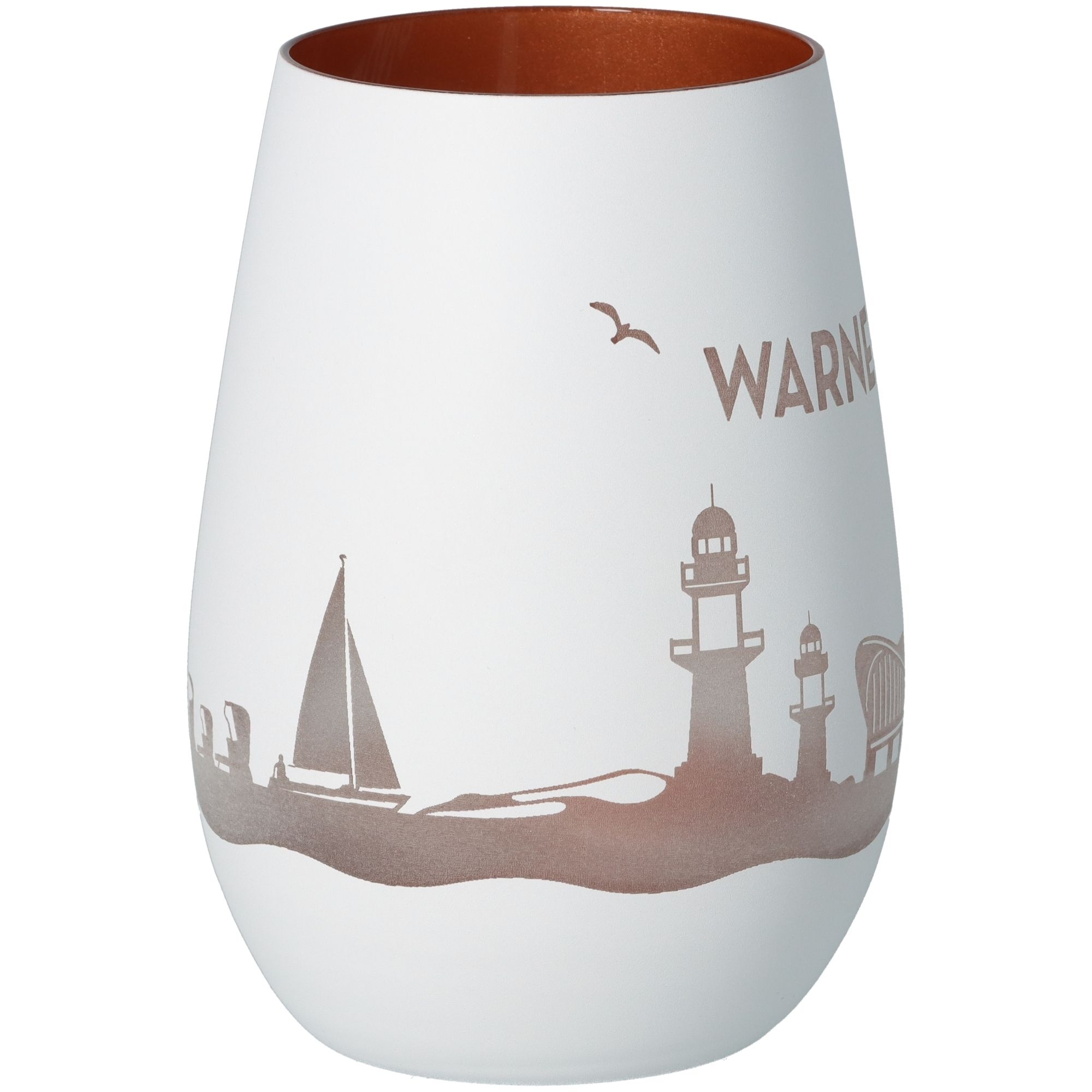 Windlicht Skyline Warnemünde Weiß/Bronze Windlicht Skyline Warnemünde Weiß/Bronze
