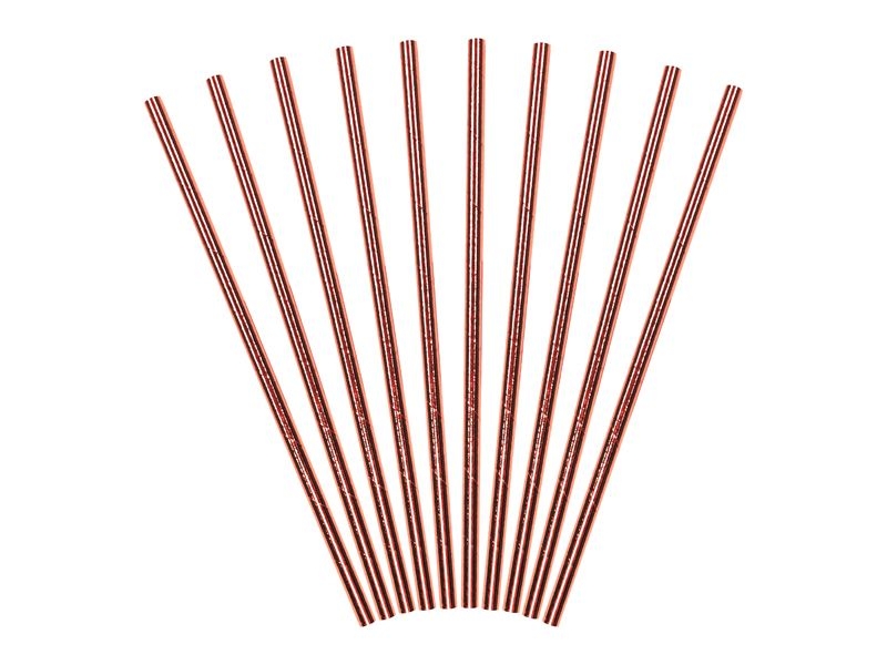 10 Papierstrohhalme, Roségold 10 Papierstrohhalme, Roségold