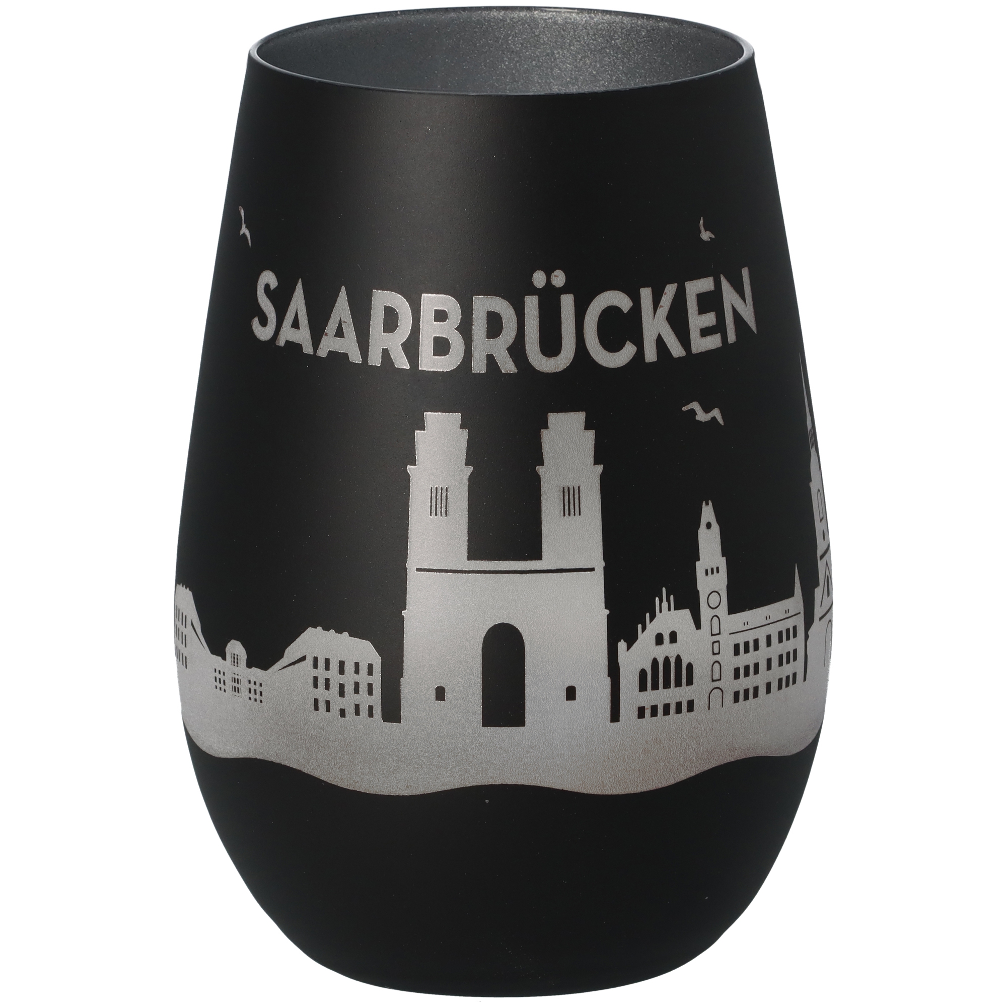 Windlicht Skyline Saarbrücken Schwarz/Silber Windlicht Skyline Saarbrücken Schwarz/Silber