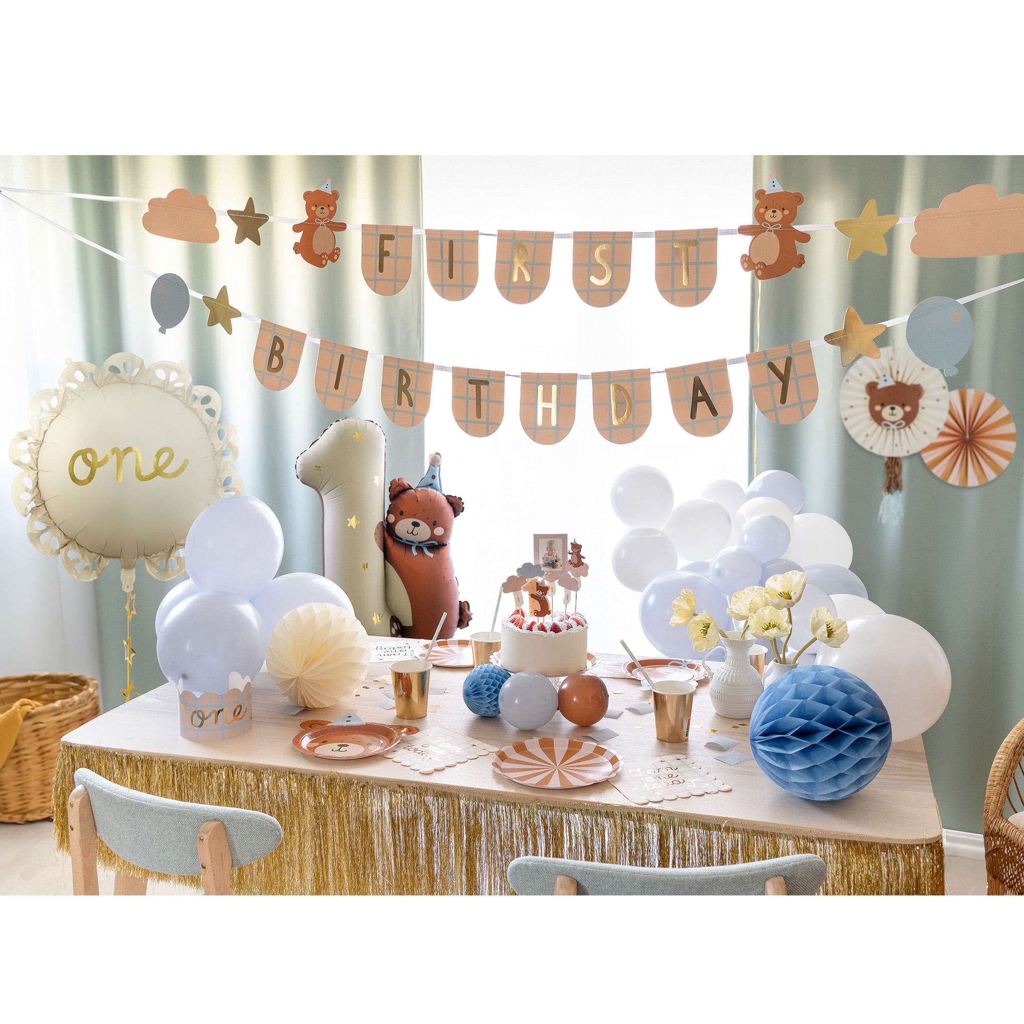Girlande - "First Birthday" mit Teddybären Girlande - "First Birthday" mit Teddybären