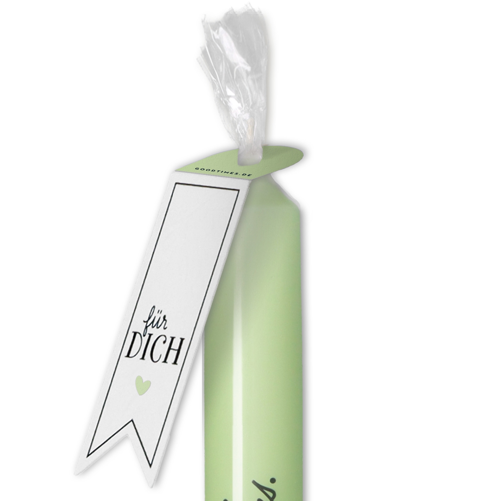 Stabkerze MintgrĂŒn, Schwarz "Mr & Mrs" Flasche