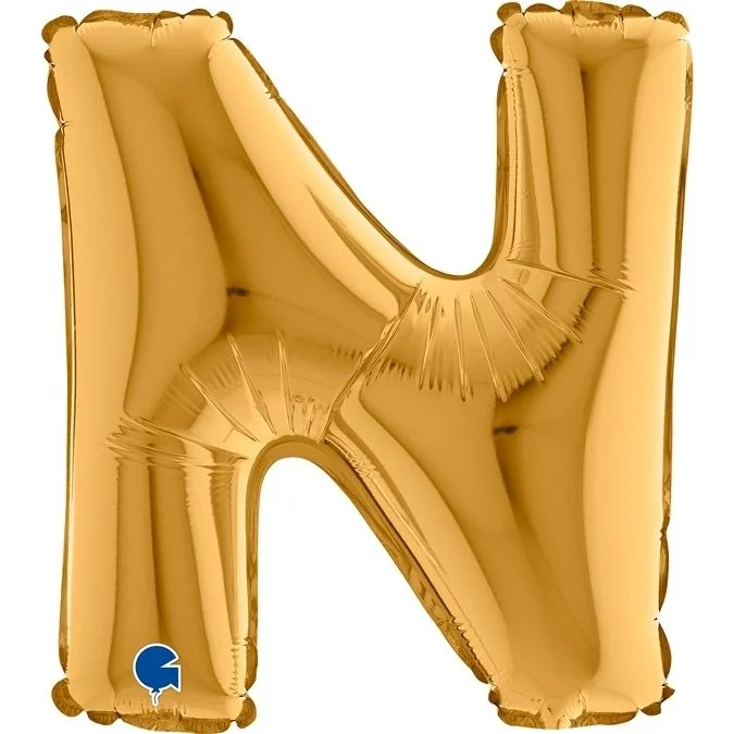 Ballon, Buchstabe H, Gold, Folienballon, Formballon