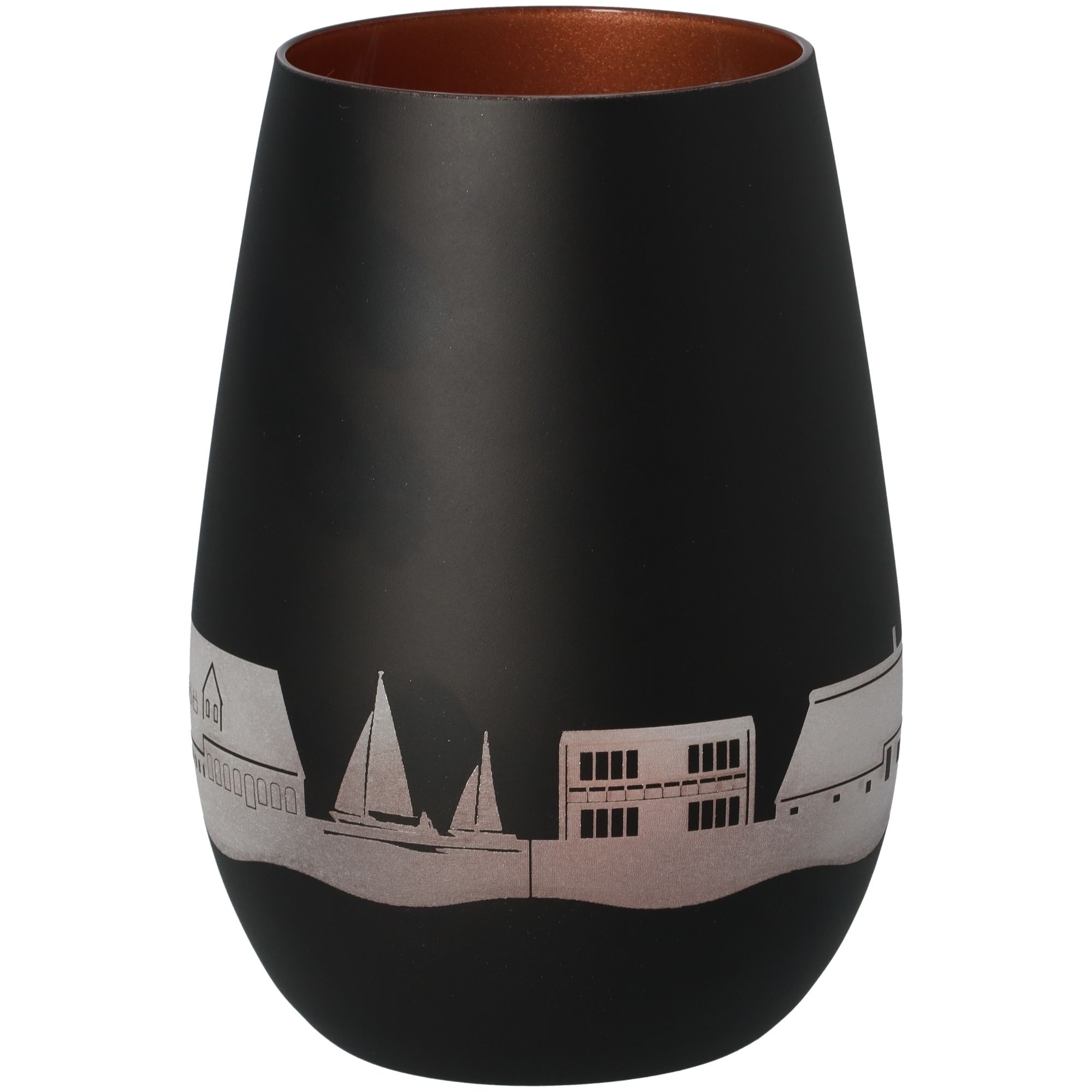 Windlicht Skyline Drochtersen Schwarz/Bronze Krug, Töpferei, Vase