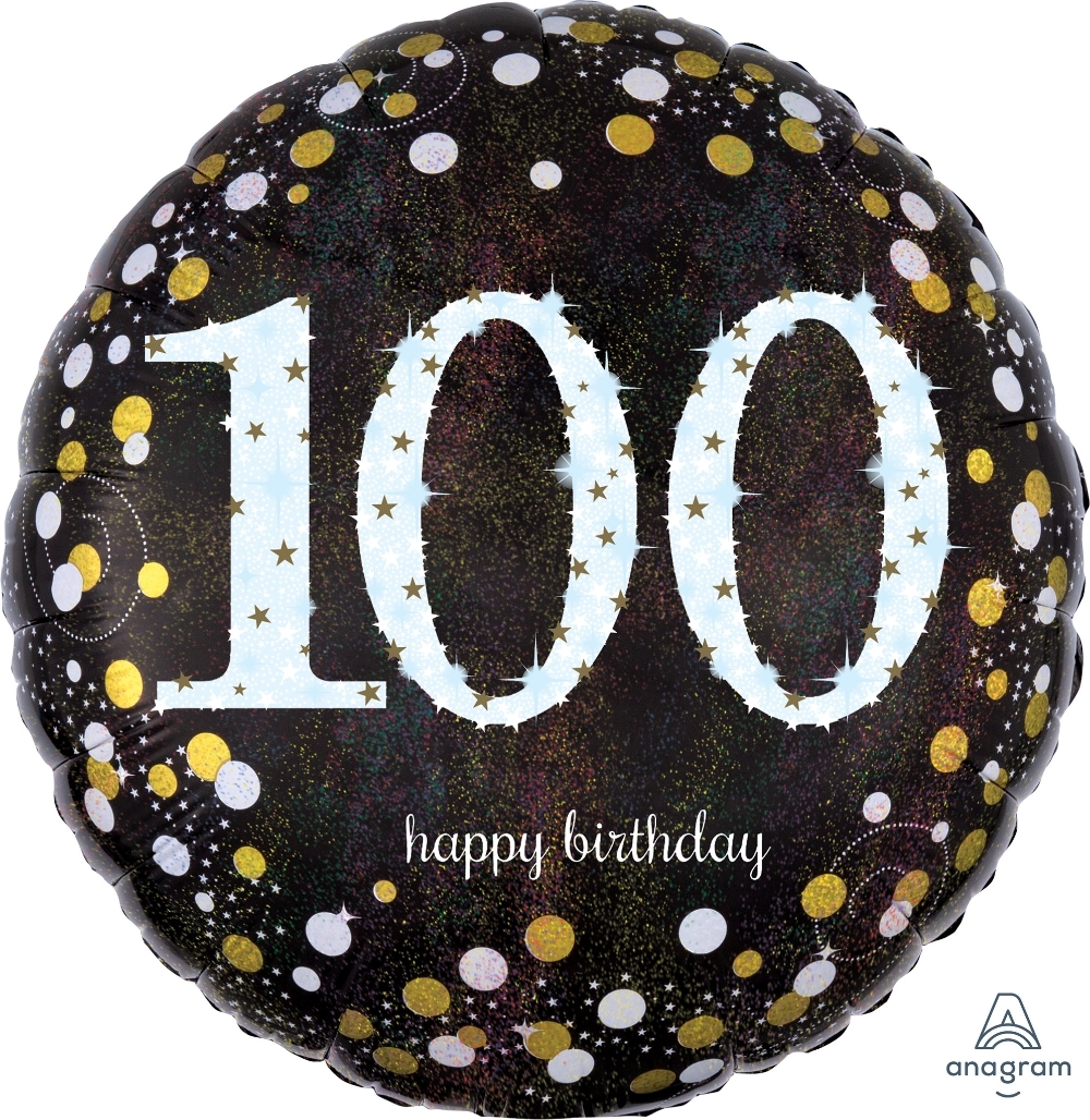 Folienballon Sparkling Birthday "100" 43cm