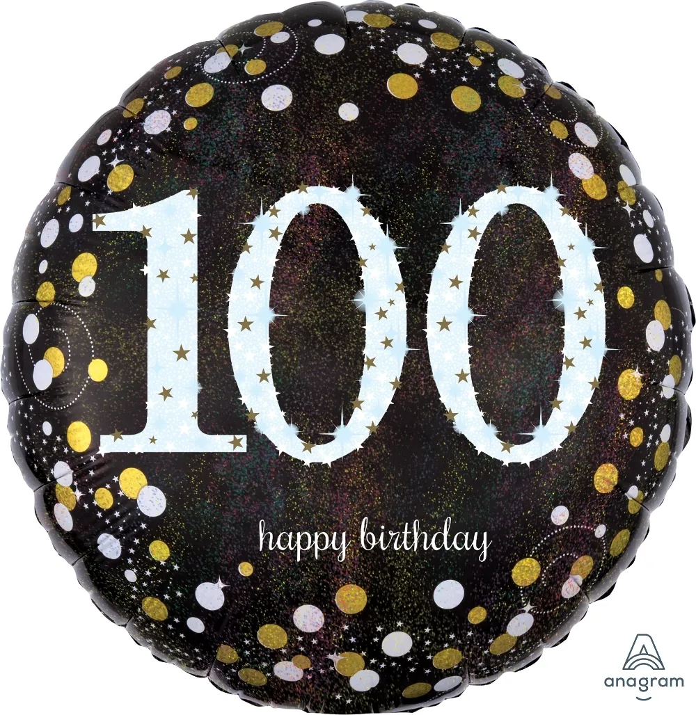 Folienballon Sparkling Birthday "100" 43cm