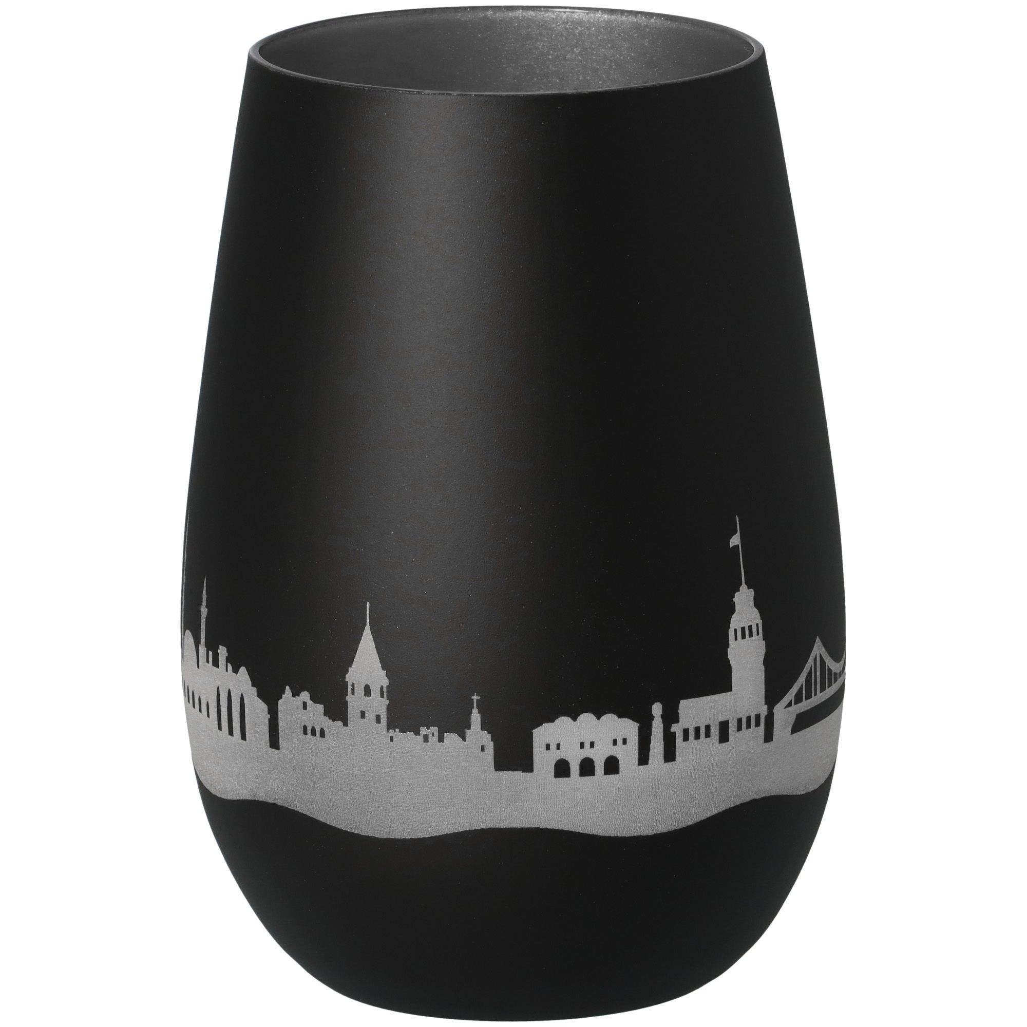 Windlicht Skyline Istanbul Schwarz/Silber Töpferei, Krug, Vase, Lampe
