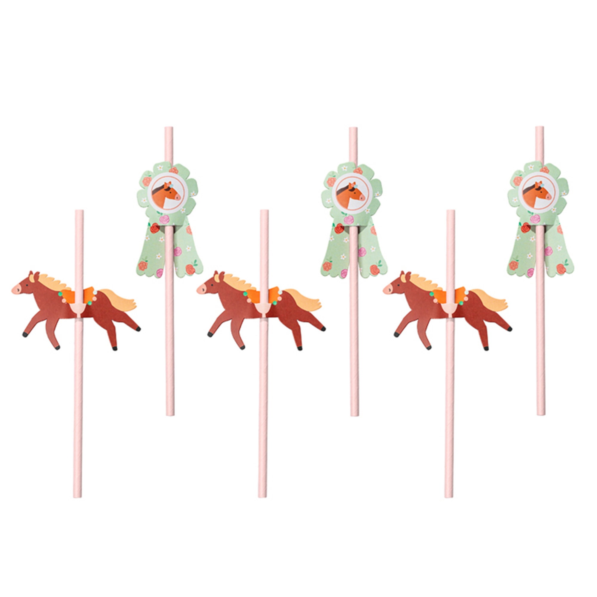 6 Strohhalme "Pferd" Essen, Süßigkeiten