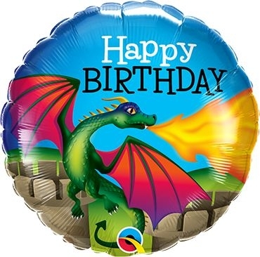 Folienballon Happy Birthday "Drache" 45cm Folienballon Happy Birthday "Drache" 45cm