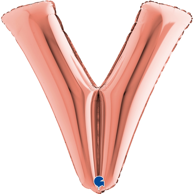Folienballon Buchstabe V Roségold 100cm Folienballon Buchstabe V Roségold 100cm