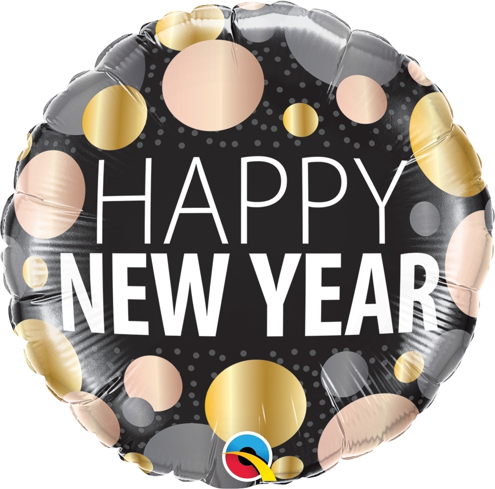 Neujahrs-Ballon Metallic Dots