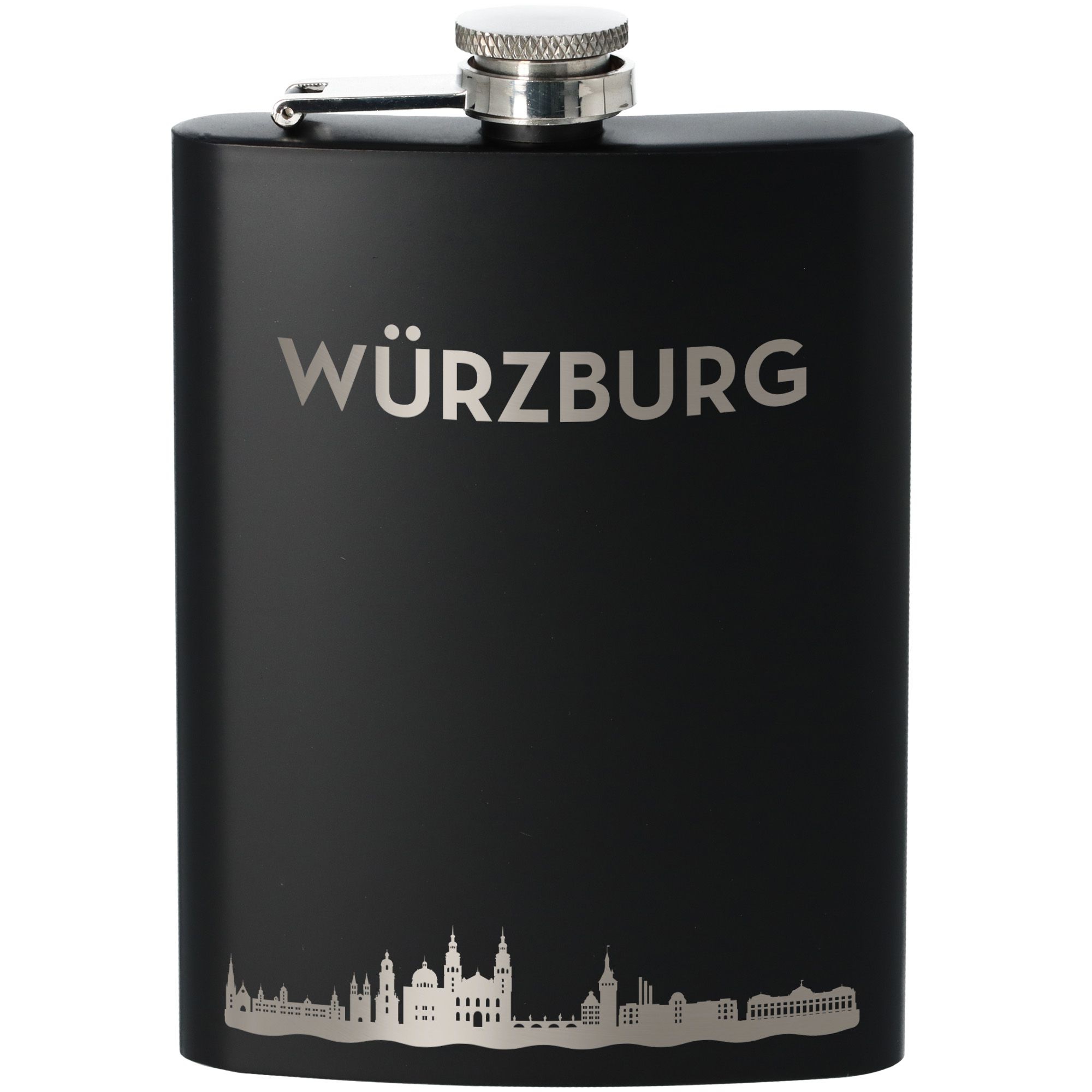 Flachmann Skyline Würzburg Schwarz 225ml Flachmann Skyline Würzburg Schwarz 225ml