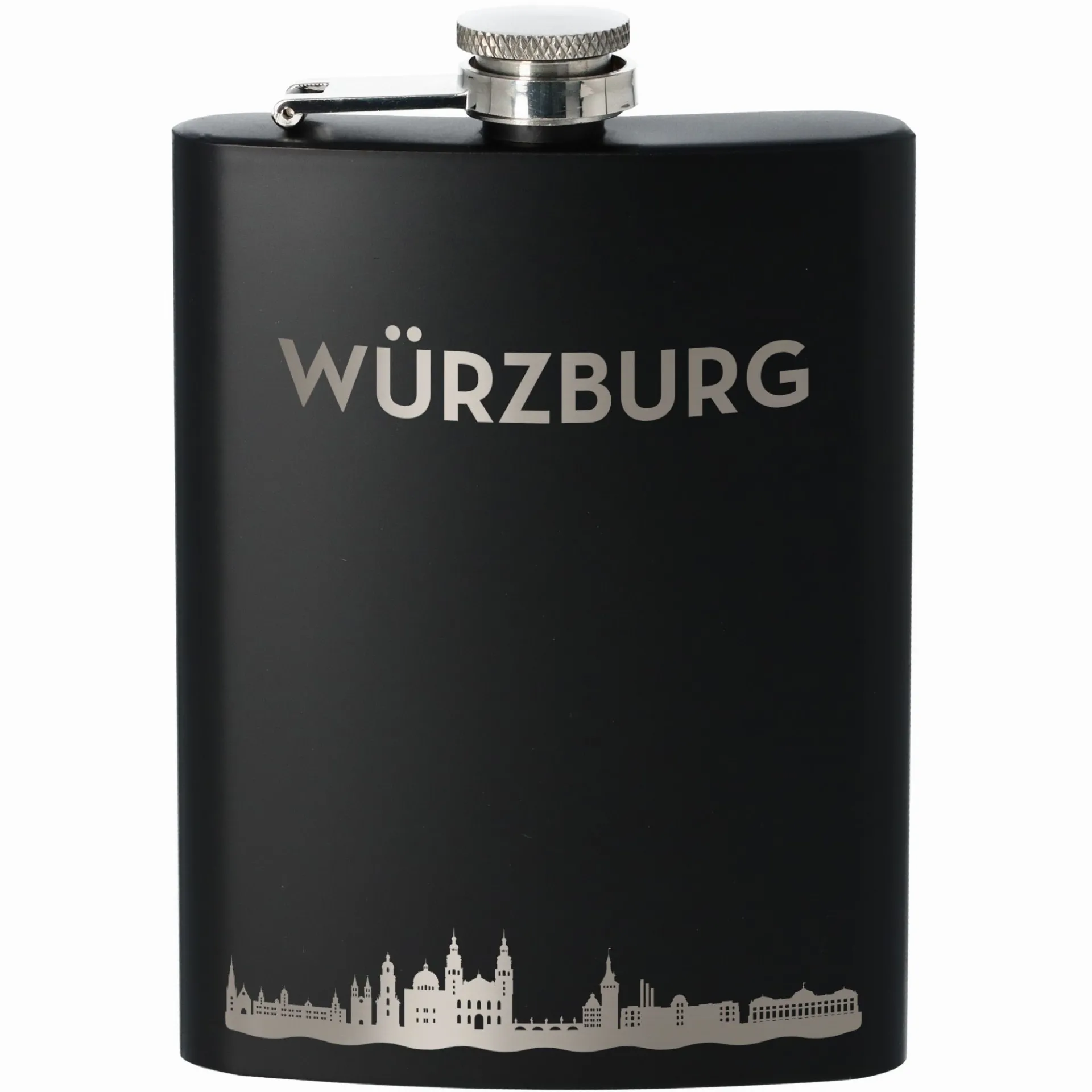 Flachmann Skyline Würzburg Schwarz 235ml
