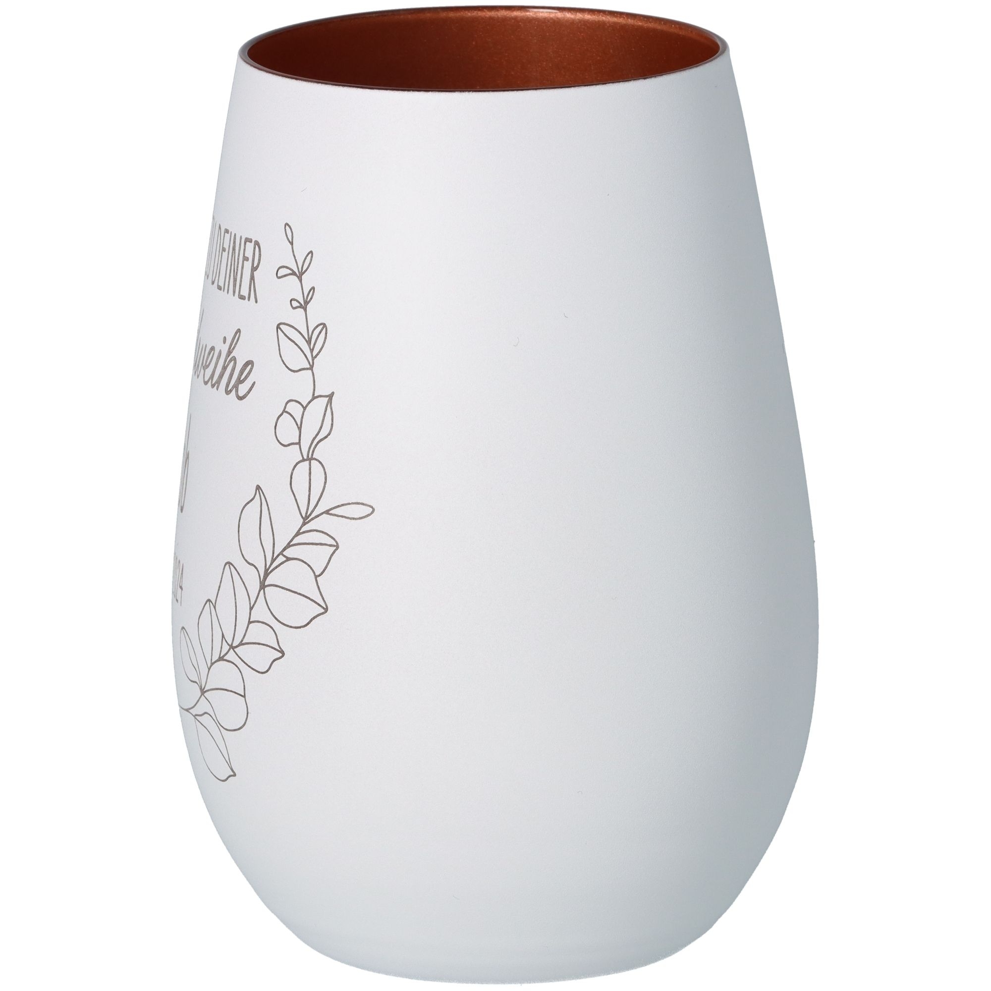 Windlicht Jugendweihe Weiß/Bronze "Name + Datum" Windlicht Jugendweihe Weiß/Bronze "Name + Datum"