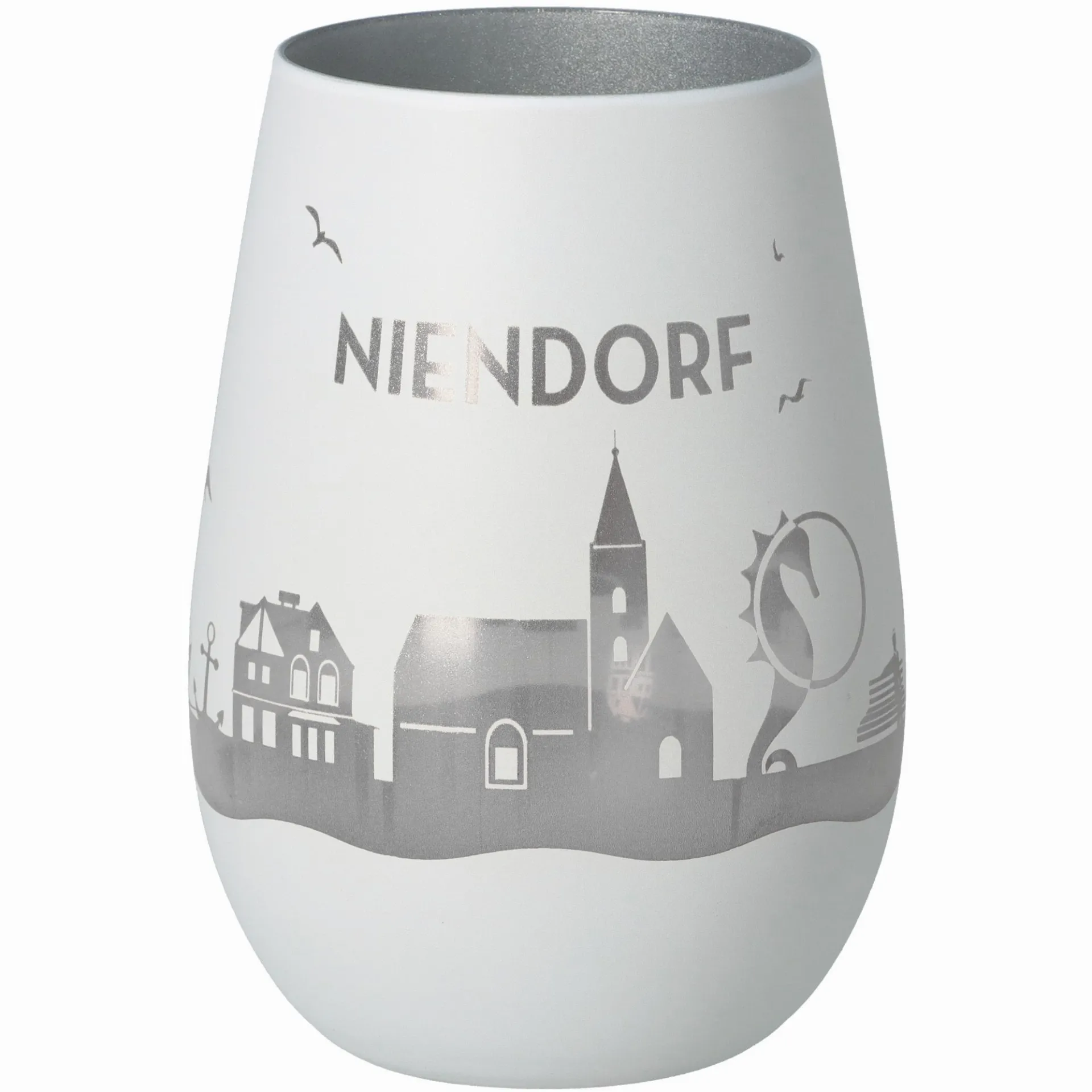 Windlicht Skyline Niendorf Weiß/Silber