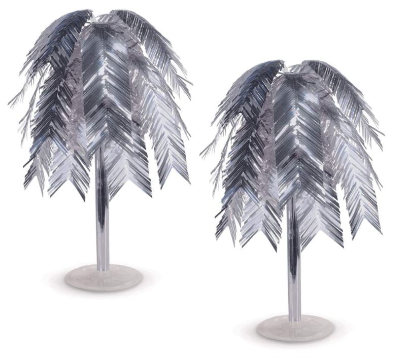 Tischdekoration "Palme", Metallic Silber Tischdekoration "Palme", Metallic Silber