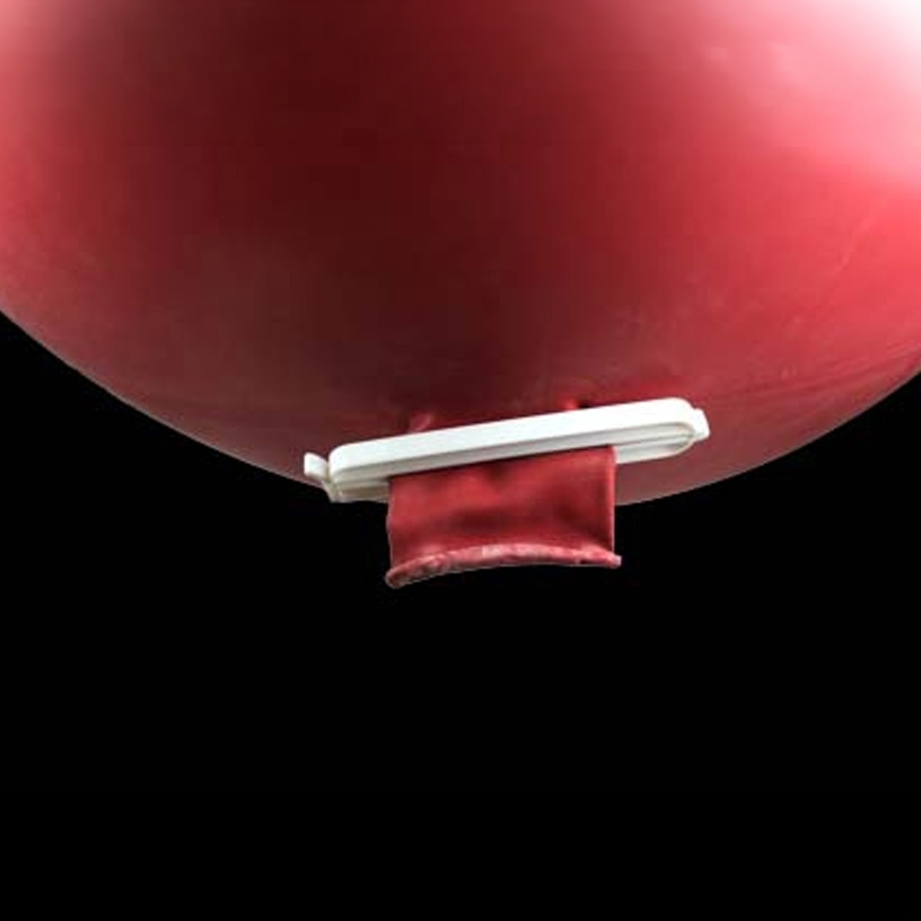 ballon, aufgeblasen, rot, Band, Klemme