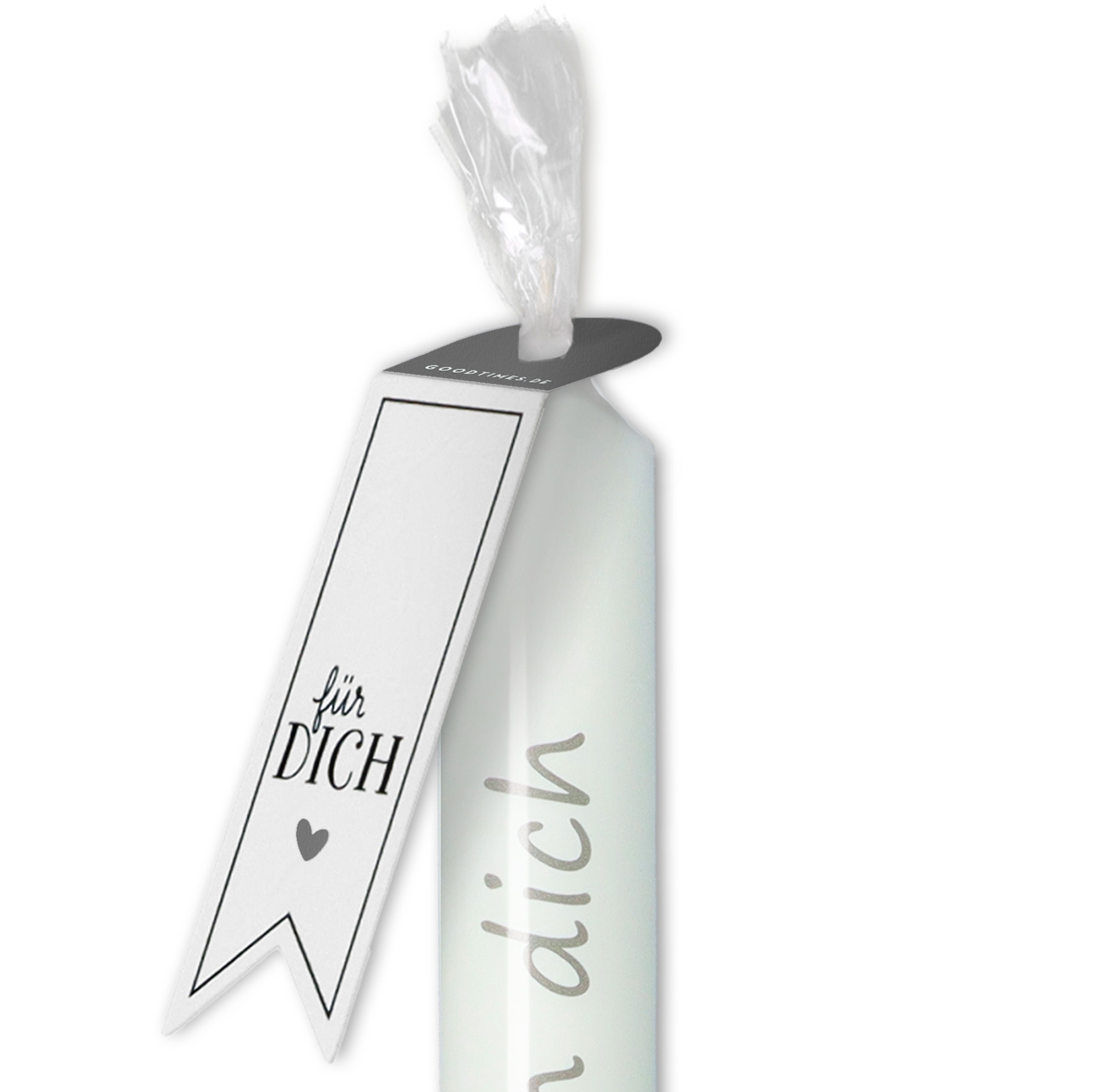 Stabkerze Weiß "Ich denke an dich" Stabkerze Weiß "Ich denke an dich"