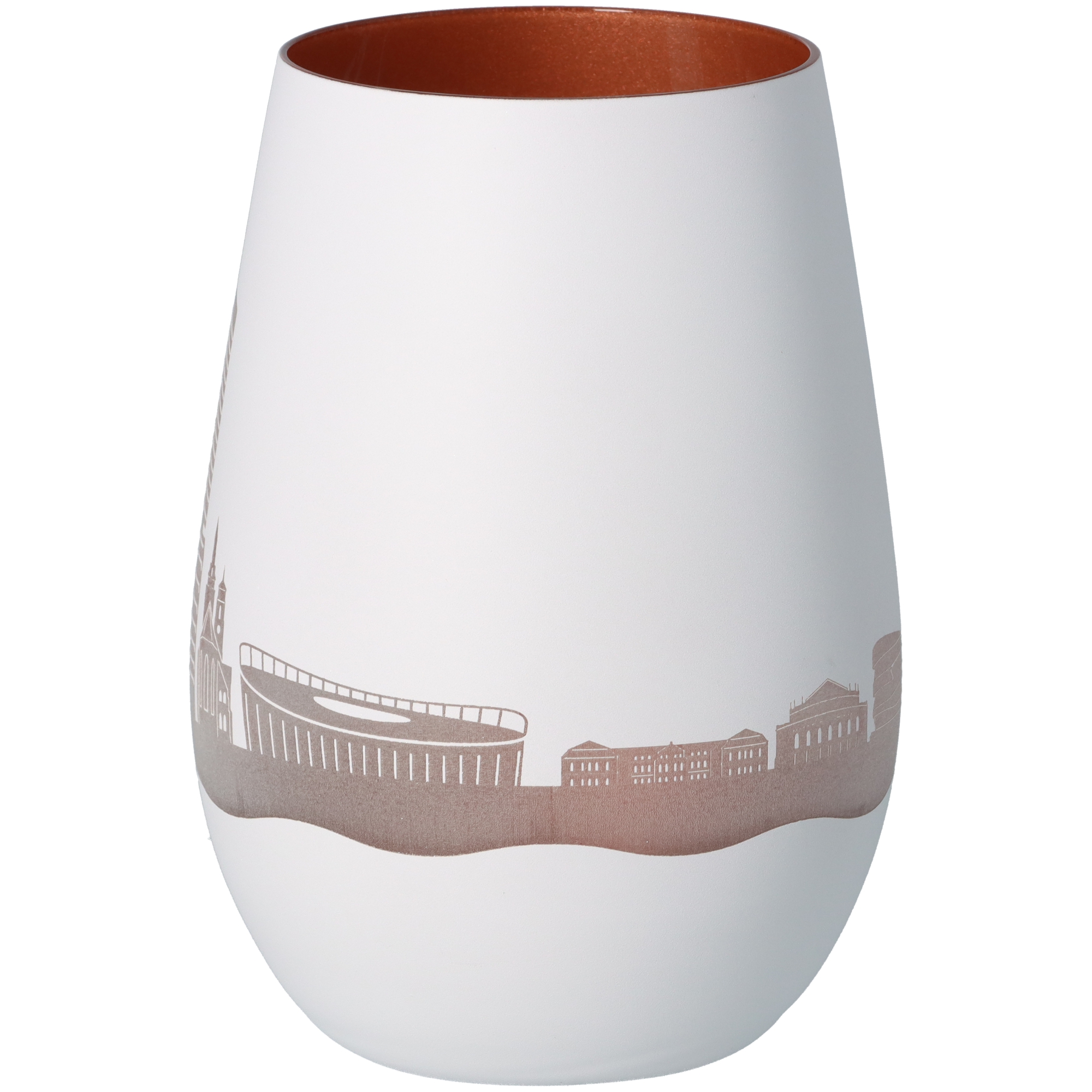 Windlicht Skyline Stuttgart Weiß/Bronze Windlicht Skyline Stuttgart Weiß/Bronze
