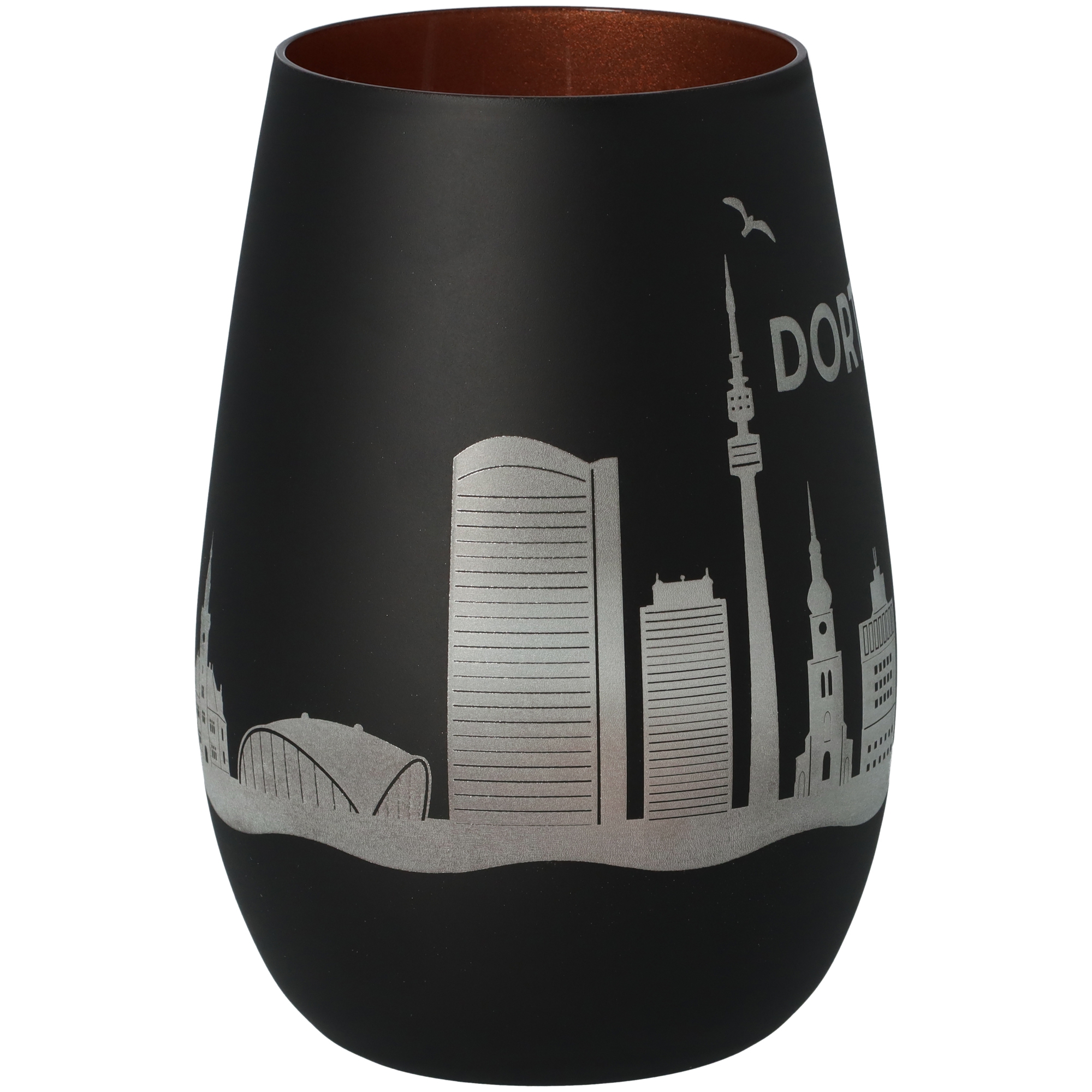 Windlicht Skyline Dortmund Schwarz/Bronze Windlicht Skyline Dortmund Schwarz/Bronze