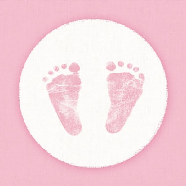 20 Servietten "Babyfüße" Rosa