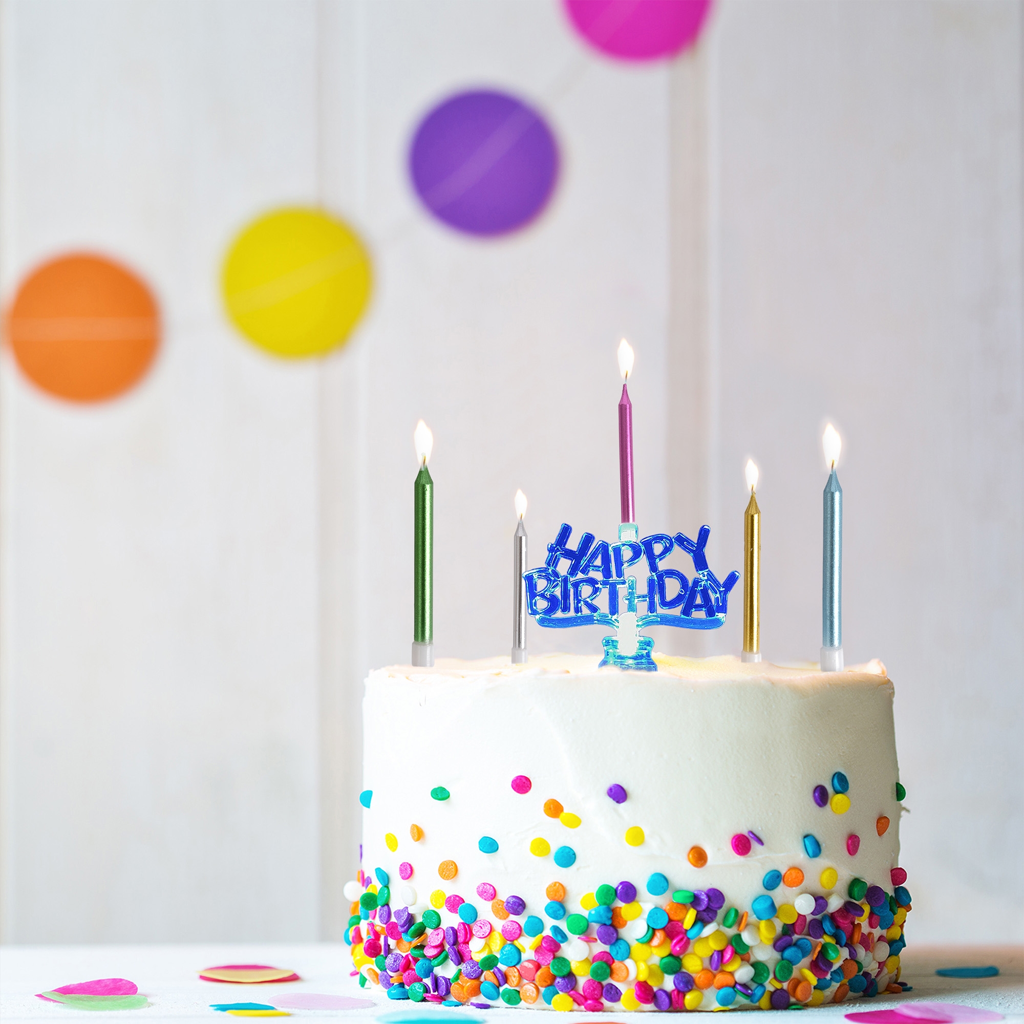 LED-Kerzenhalter mit 5 Metallic Kerzen LED-Kerzenhalter mit 5 Metallic Kerzen