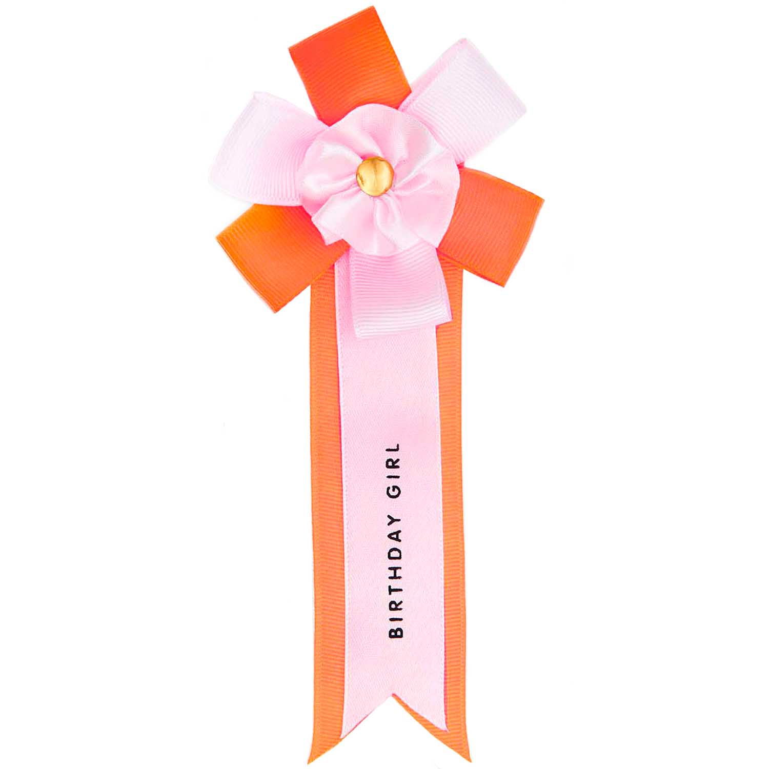 Rosette "Birthday Girl" Orange/Rosa Rosette "Birthday Girl" Orange/Rosa