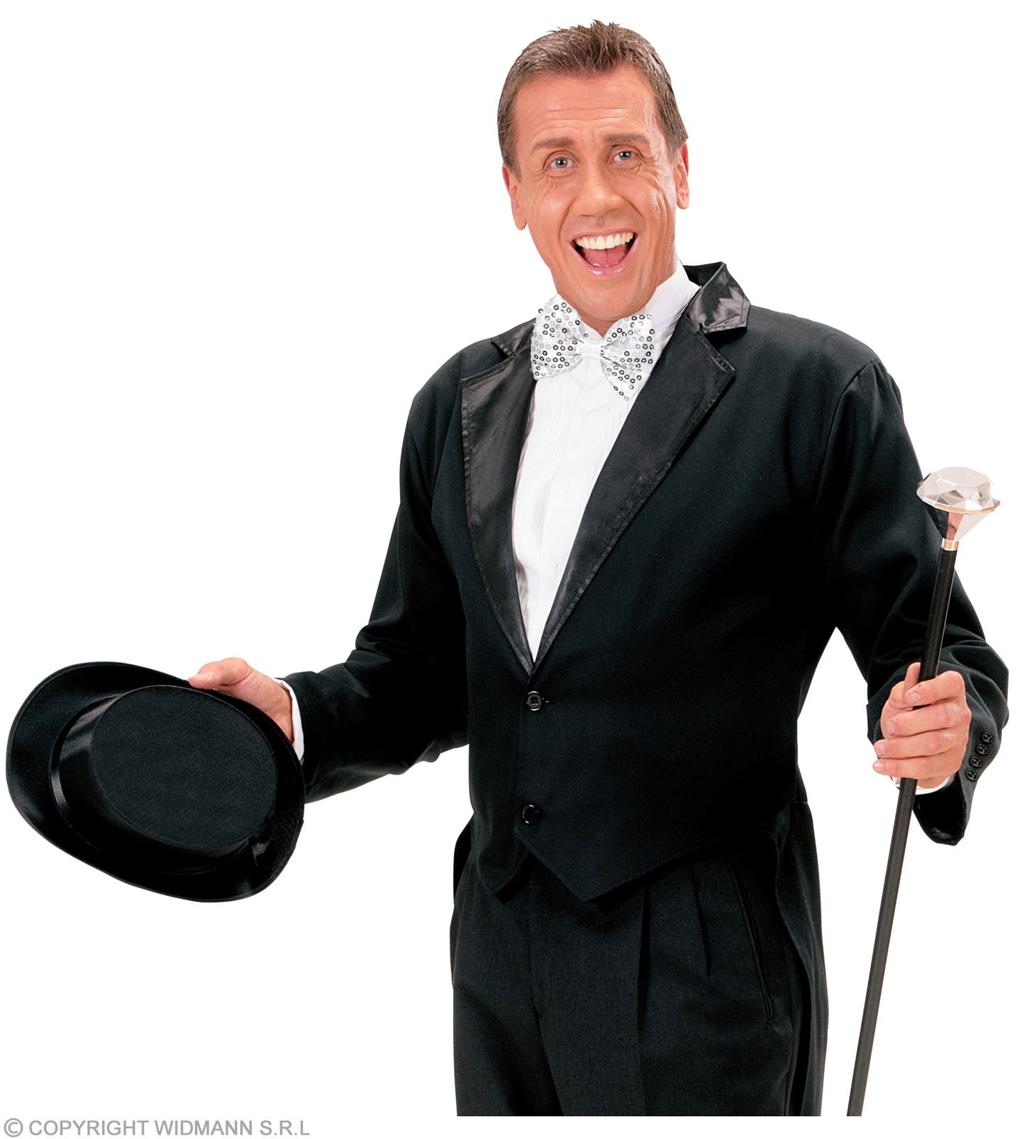 Pailettenfliege mit 4 LED Lichtern, Silber Pailettenfliege mit 4 LED Lichtern, Silber