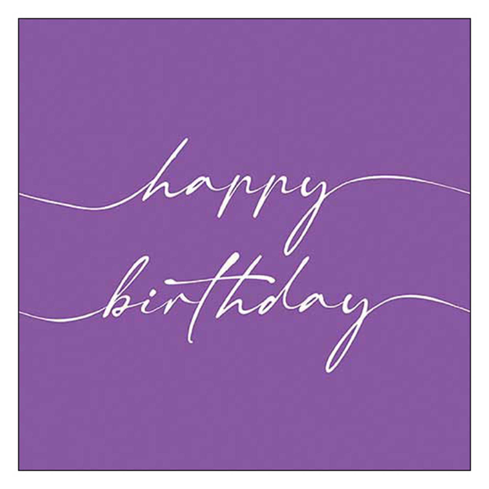 20 Servietten "Birthday note" Weiß/Lila 20 Servietten "Birthday note" Weiß/Lila