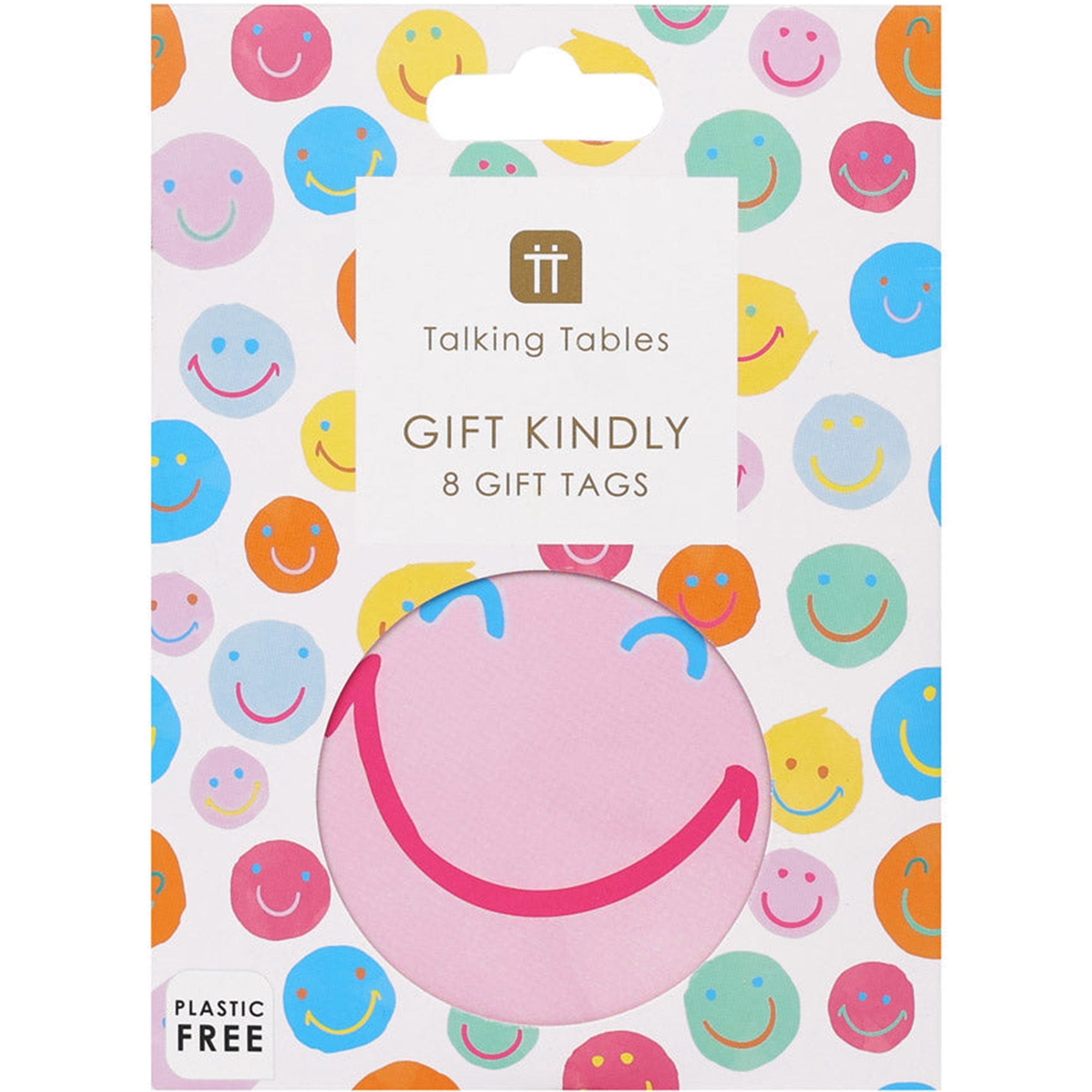 Geschenkanhängerkarten "Happy Face" 8 Stück , Pastell Dekoration für Zuhause