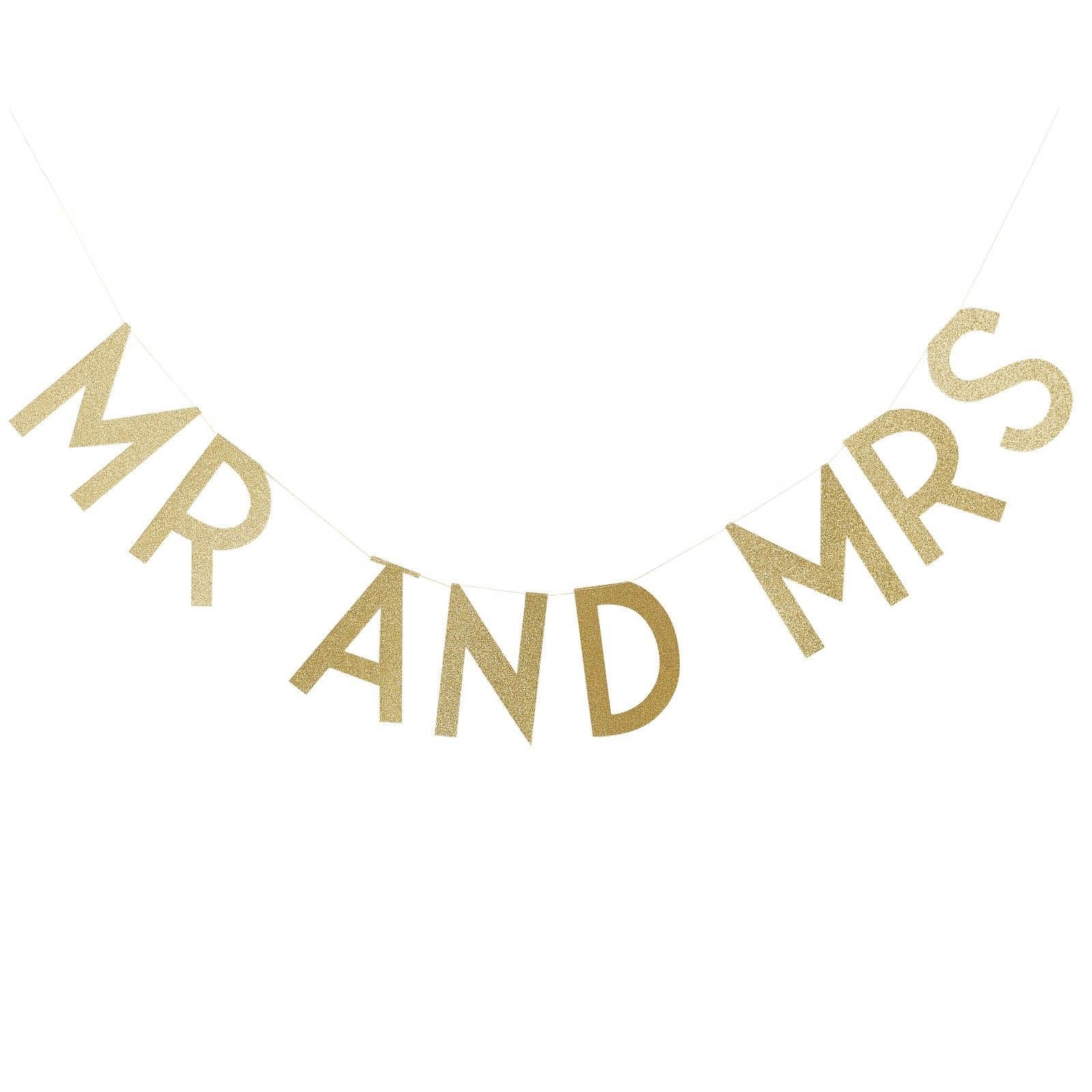 Pastel Perfection - Mr And Mrs Girlande Gold Glitzer Pastel Perfection - Mr And Mrs Girlande Gold Glitzer