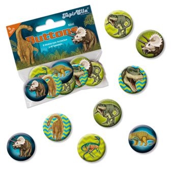 Dinosaurier - 8 Minibuttons Dinosaurier - 8 Minibuttons