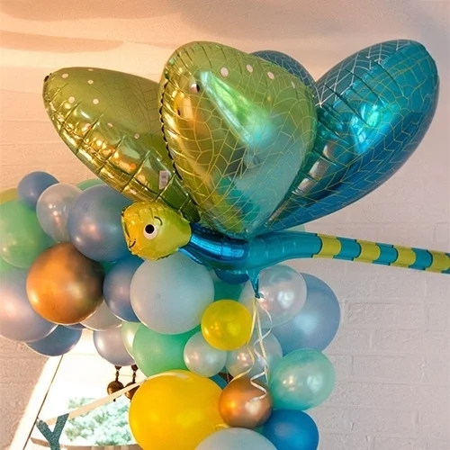 balloons, helium balloons, foil balloons, green balloons, turtle balloon decor