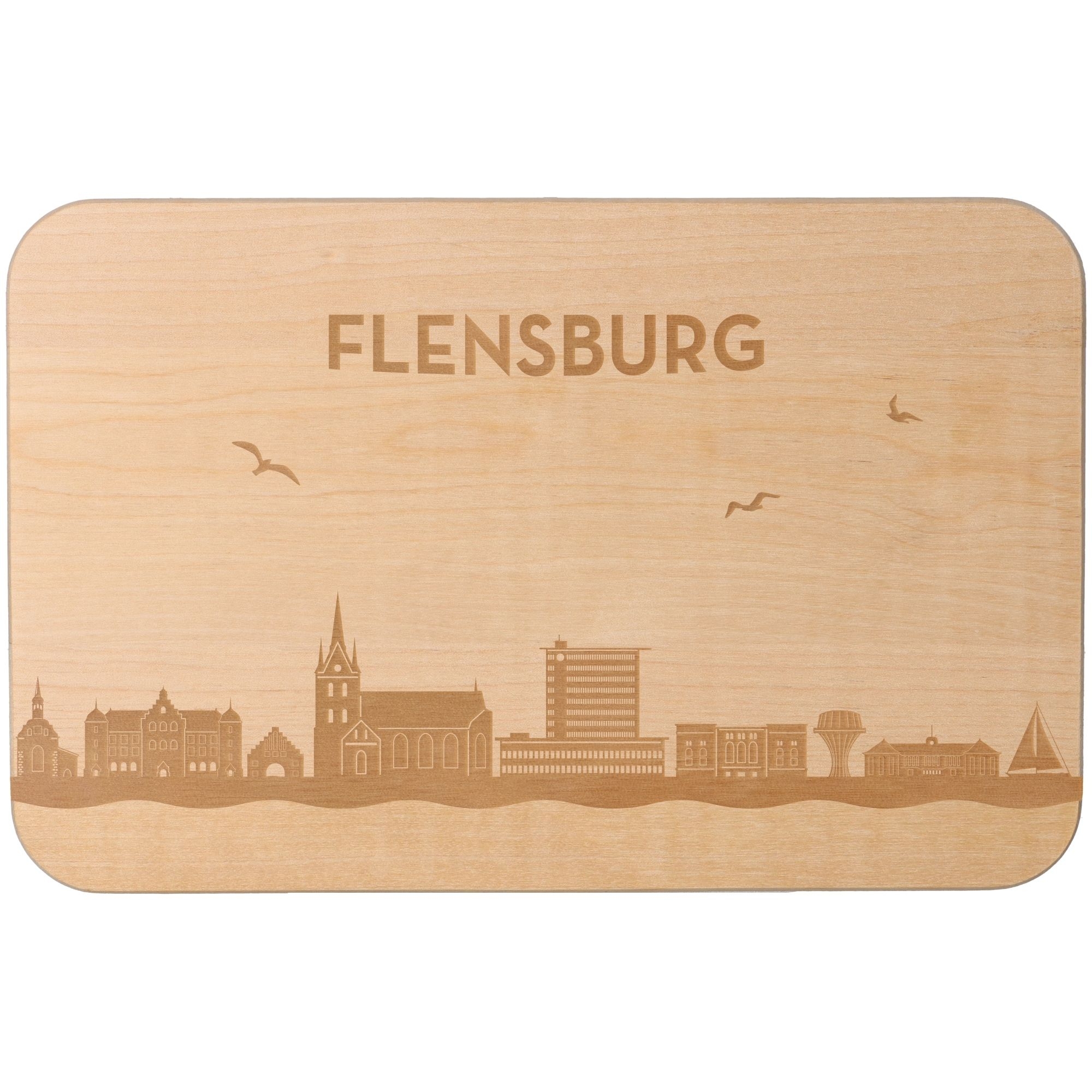Frühstücksbrett Skyline Flensburg 23cm x 15cm x 1cm Frühstücksbrett Skyline Flensburg 23cm x 15cm x 1cm