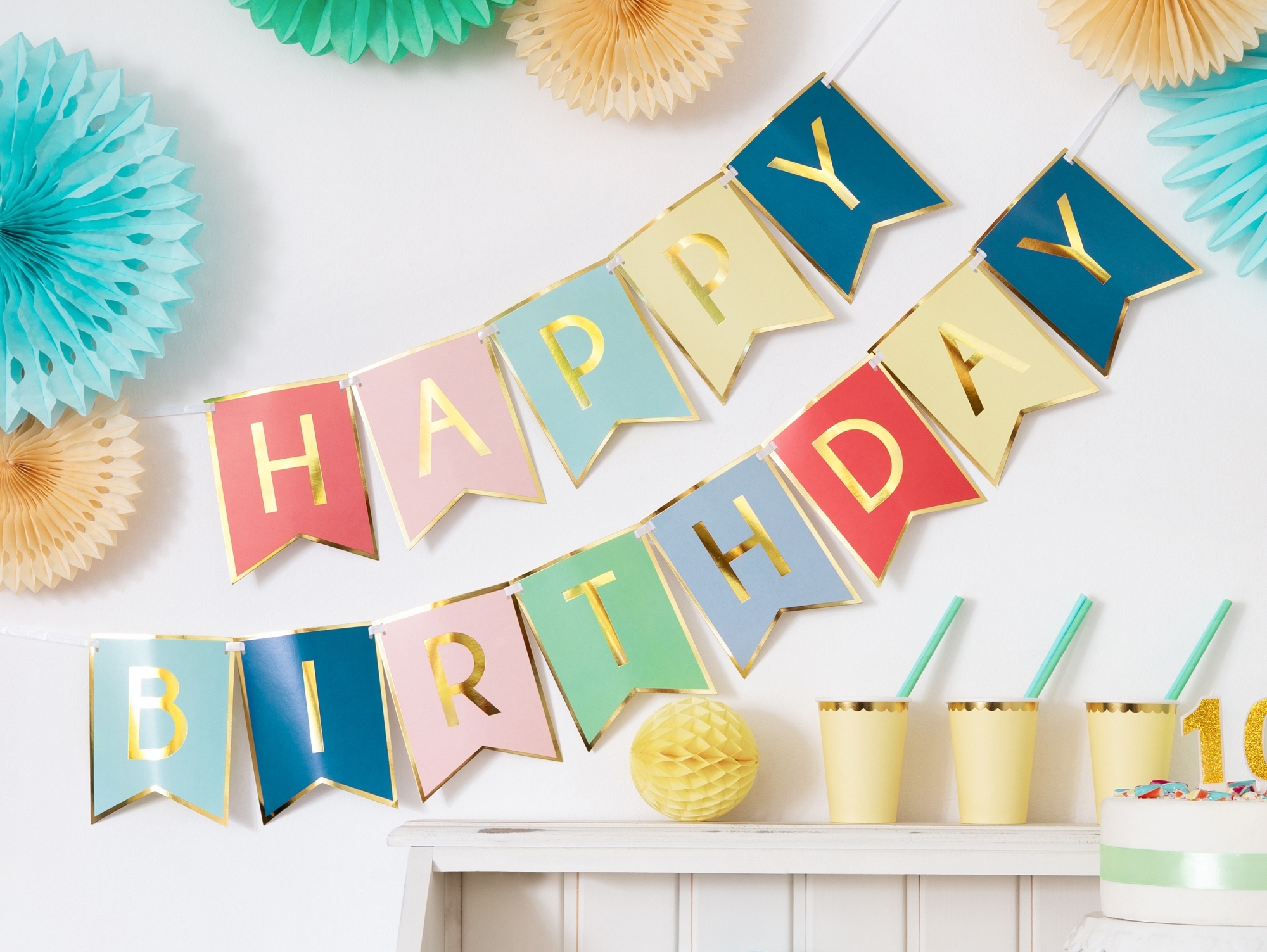 Girlande - Happy Birthday Bunt Girlande - Happy Birthday Bunt