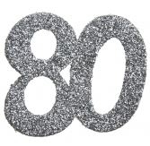 Glitzerkonfetti "80", Silber, 6 Teile Glitzerkonfetti "80", Silber, 6 Teile