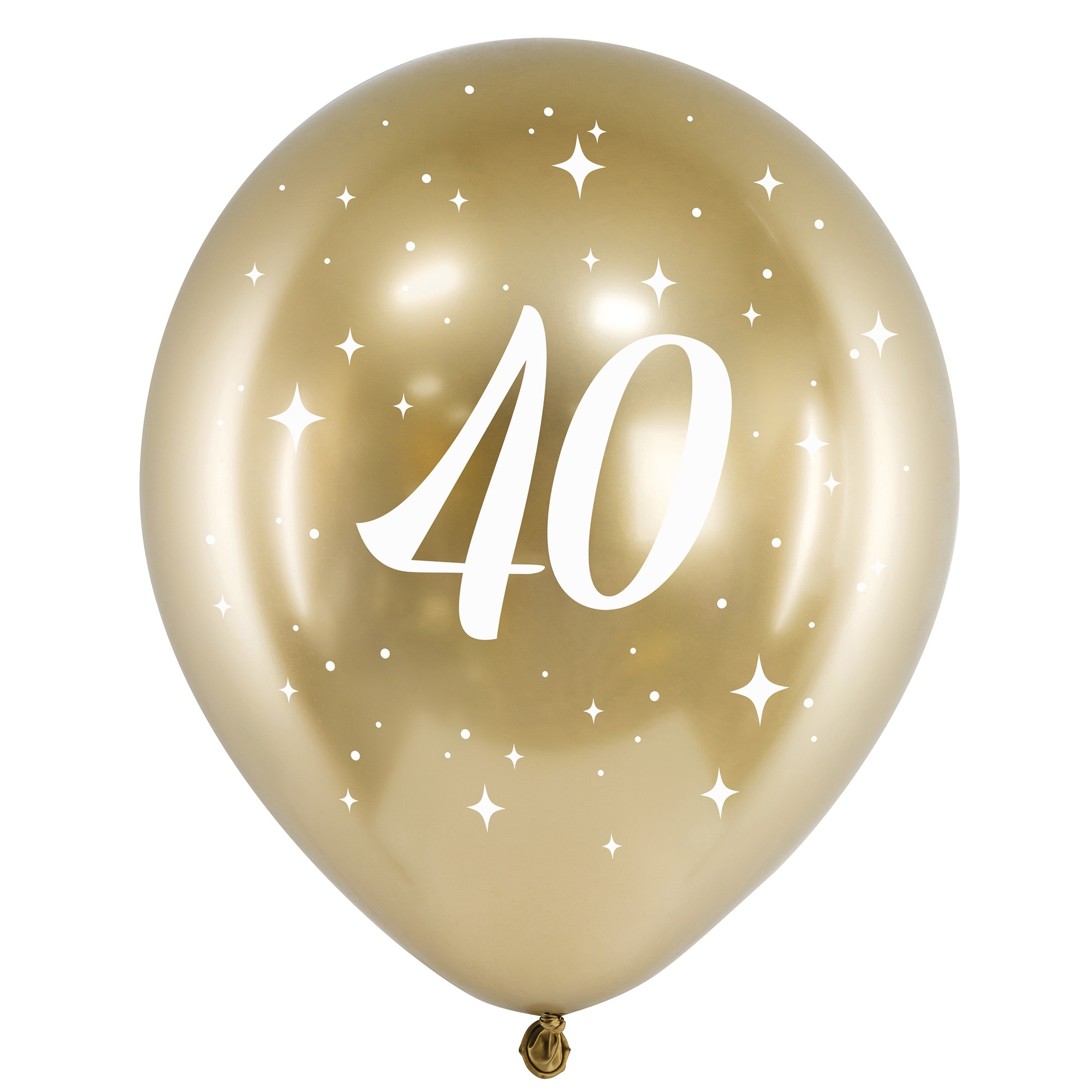 6 Latexballons im Set "40" Gold Ballon