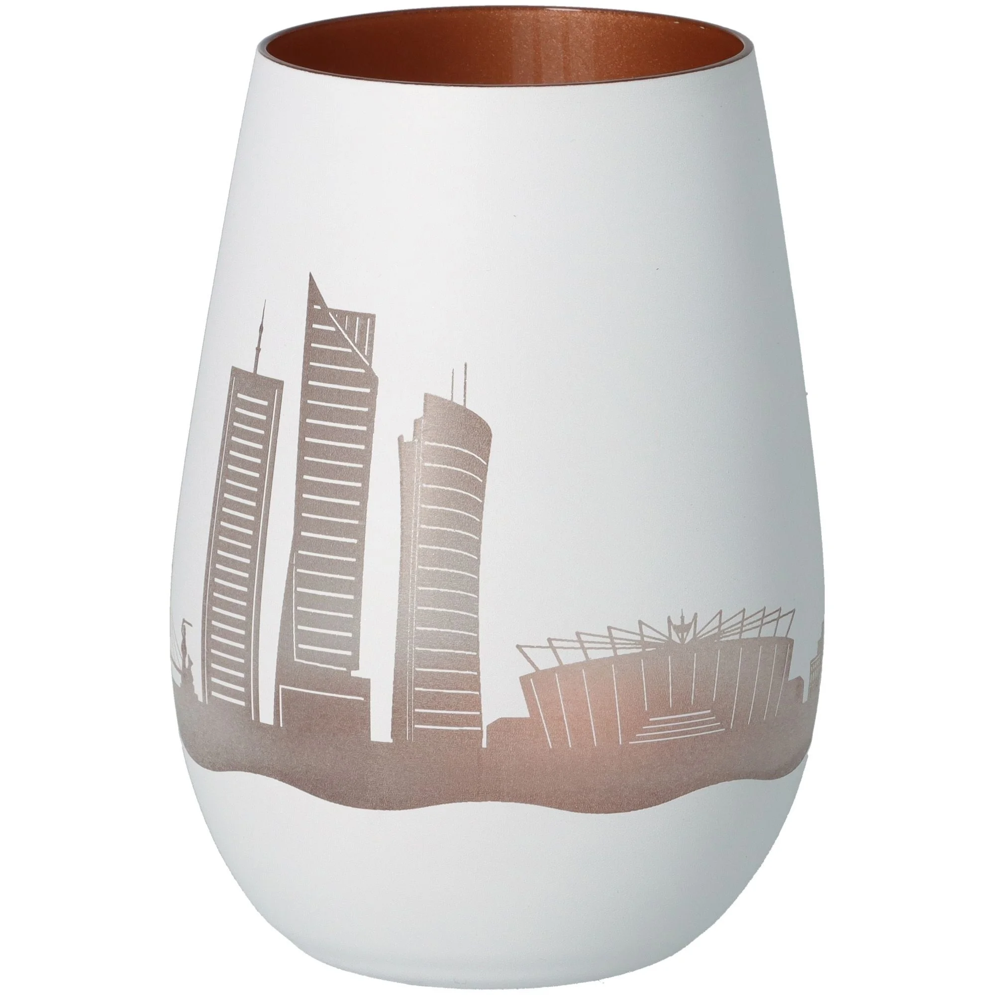 Vase, Keramik, Weiß, Stadtansicht, neutral